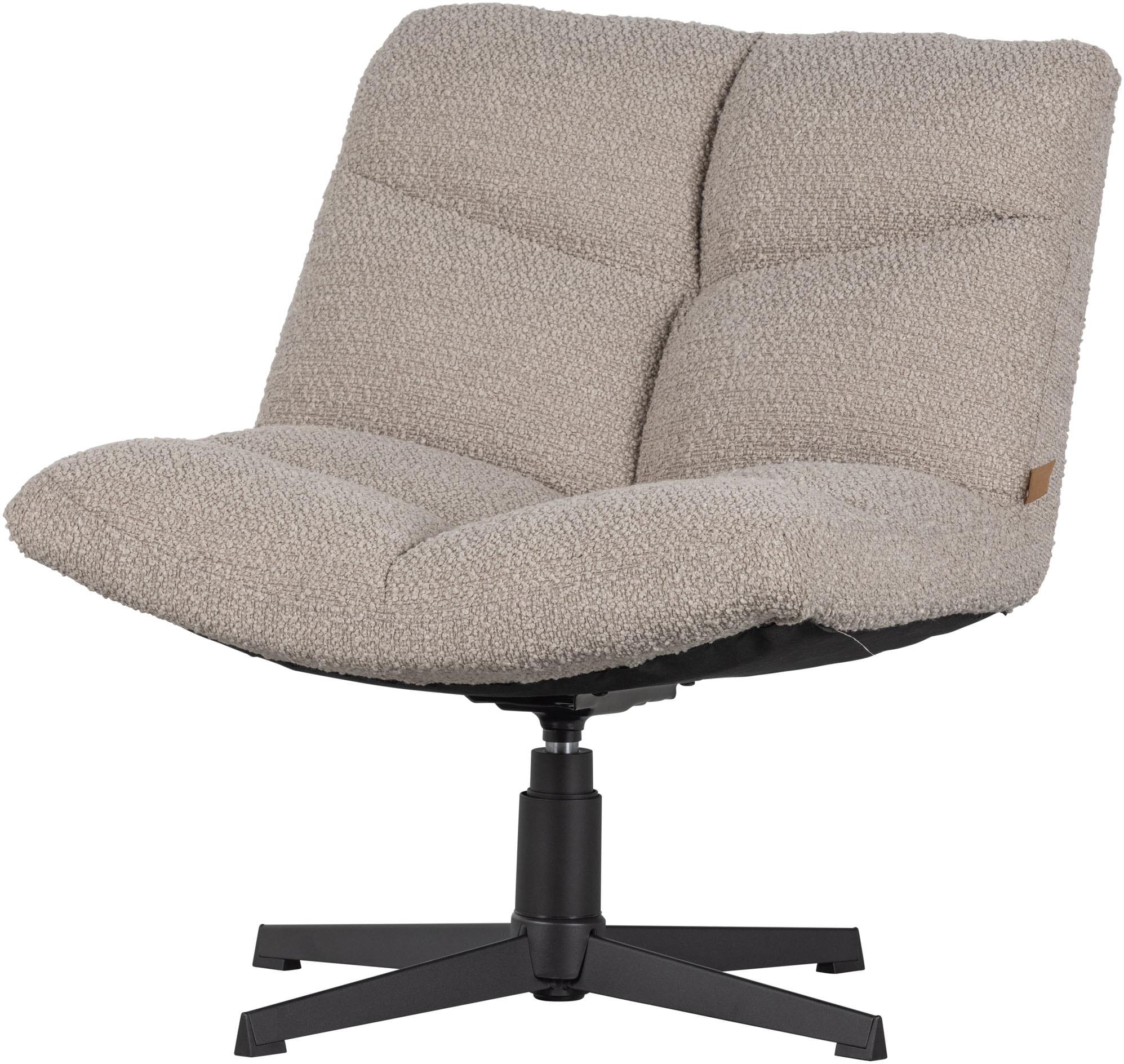 WOOOD Drehsessel »Vinny«, gepolstert mit weichem Bouclé, stabiler Metallfuß, Breite 75 cm