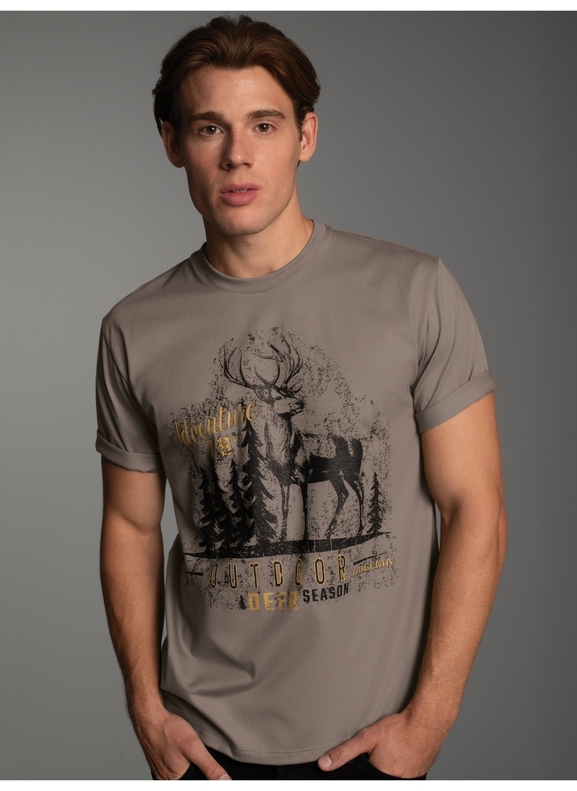 Trigema T-Shirt »TRIGEMA T-Shirt mit großem Hirsch-Printmotiv«, (1 tlg.)