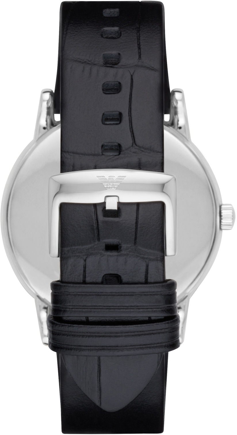 Emporio Armani Quarzuhr, Armbanduhr, Herrenuhr, Datum, analog, Lederarmband