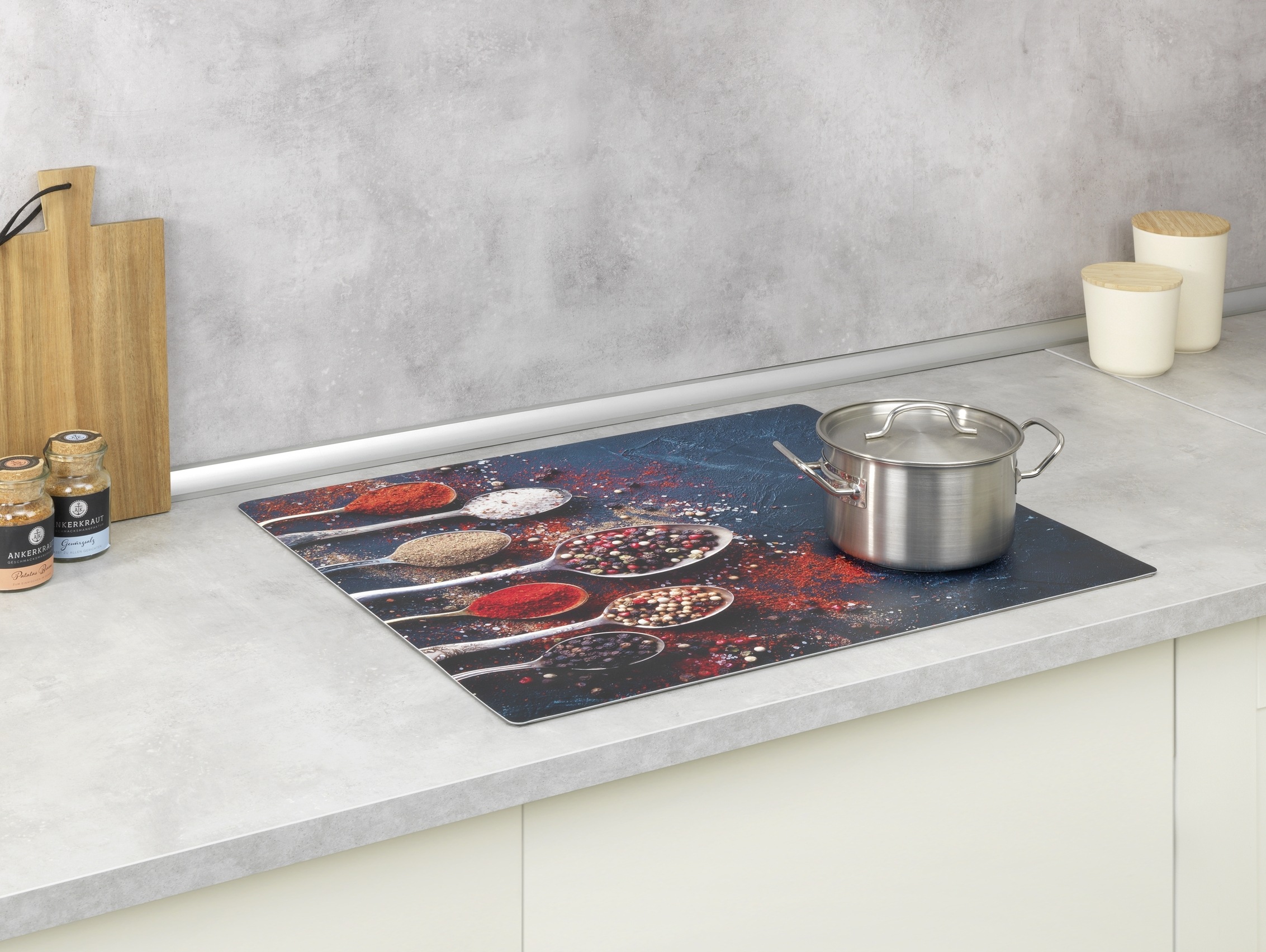 WENKO Herd-Abdeckplatte "Modell Pikant" Schutzmatte, Abdeckmatte für Kochfe günstig online kaufen