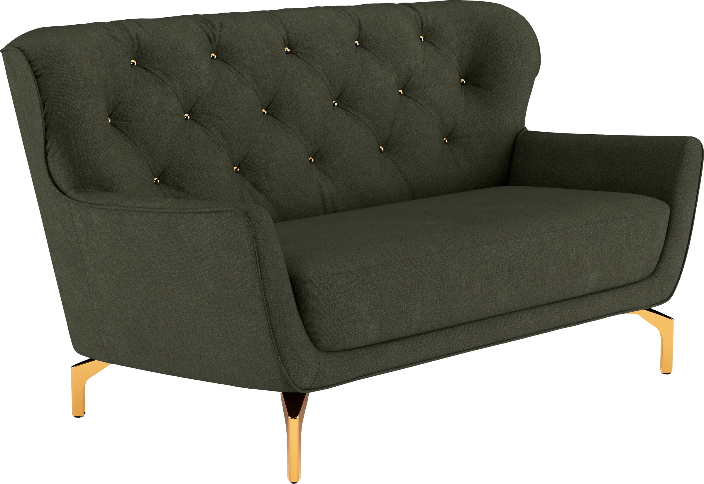sit&more 2-Sitzer »Orient 3«, inkl. 2 Zierkissen mit Strass-Stein, goldfarbene Metallfüße