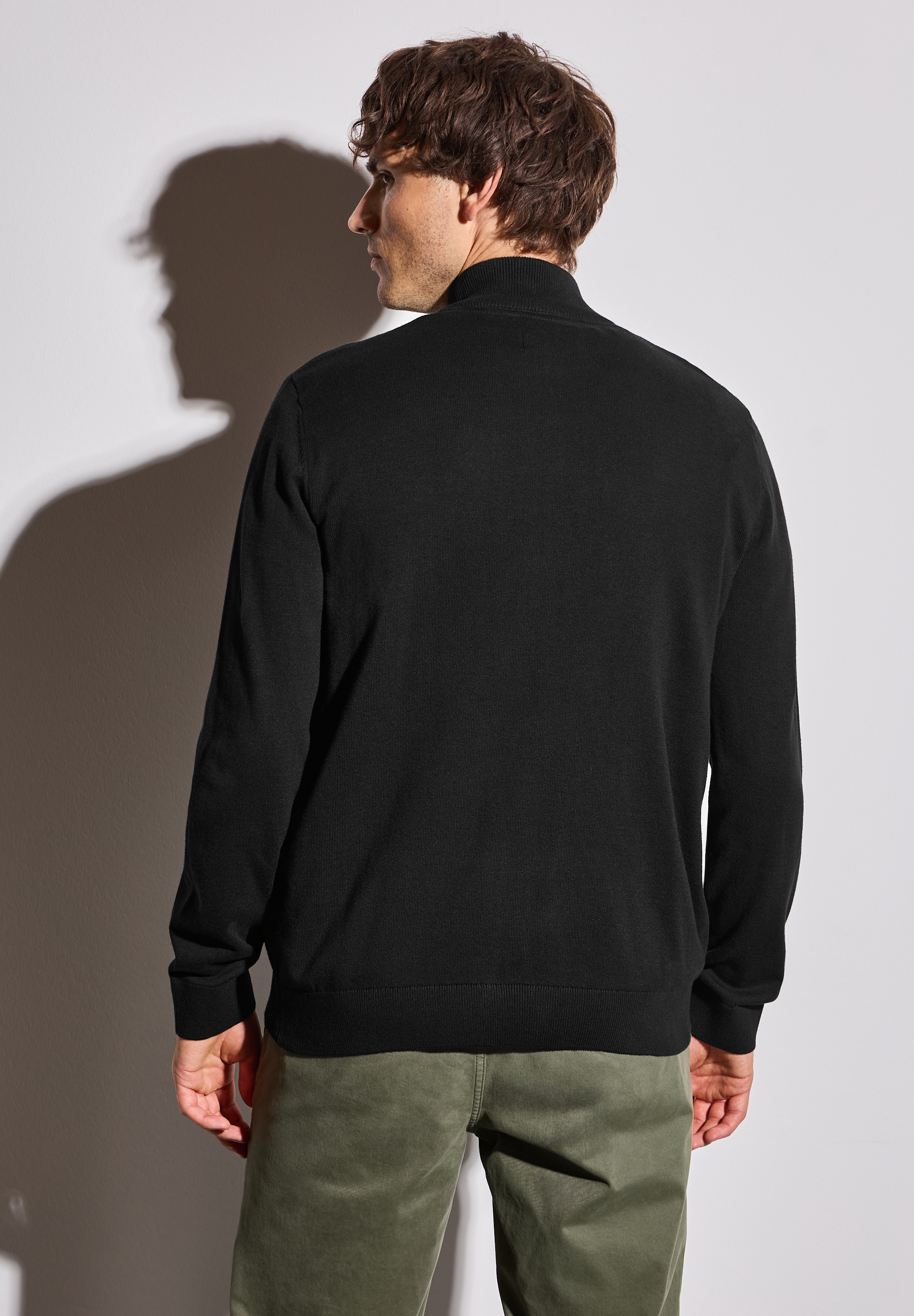 STREET ONE MEN Strickjacke, aus reiner Baumwolle