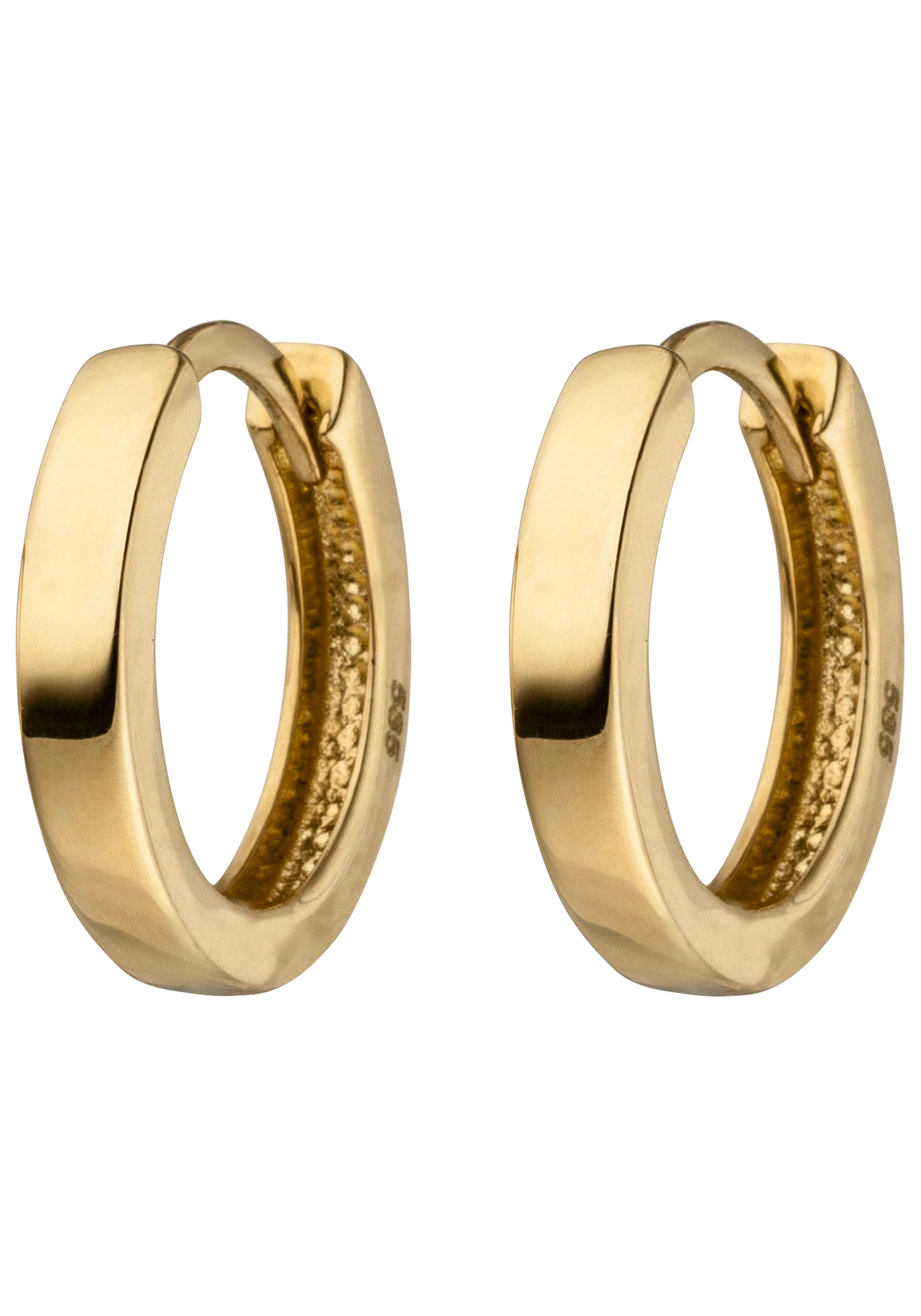 Paar Creolen JOBO, gelb (gelbgold 585), Ohrringe, Damen, 12,5mm, Gelbgold 585, 585 Gold 12,5 mm 2