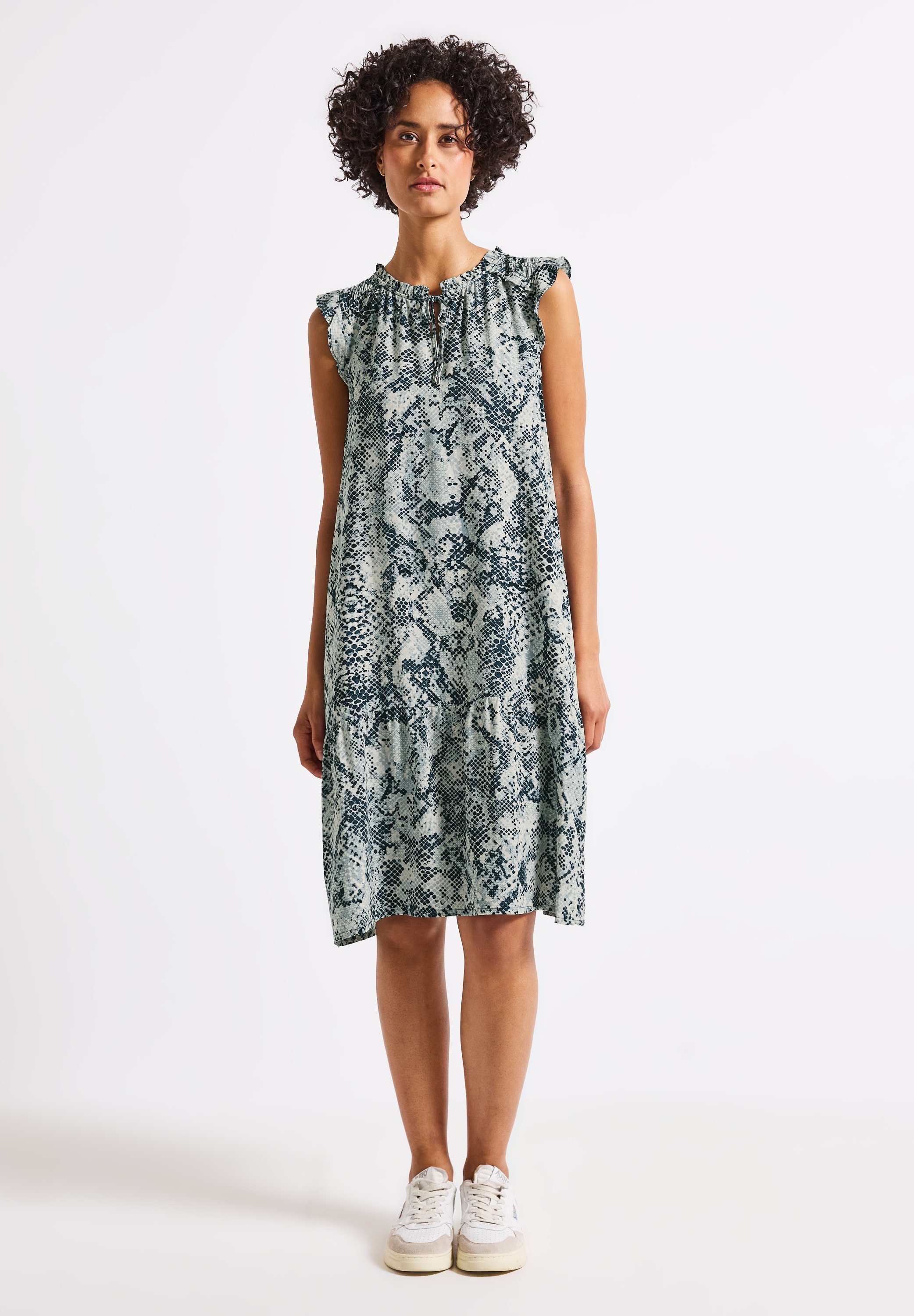 Thumbnail - STREET ONE Tunikakleid Ohne Taschen ohne Ärmel, mit Snake-Print und Volants