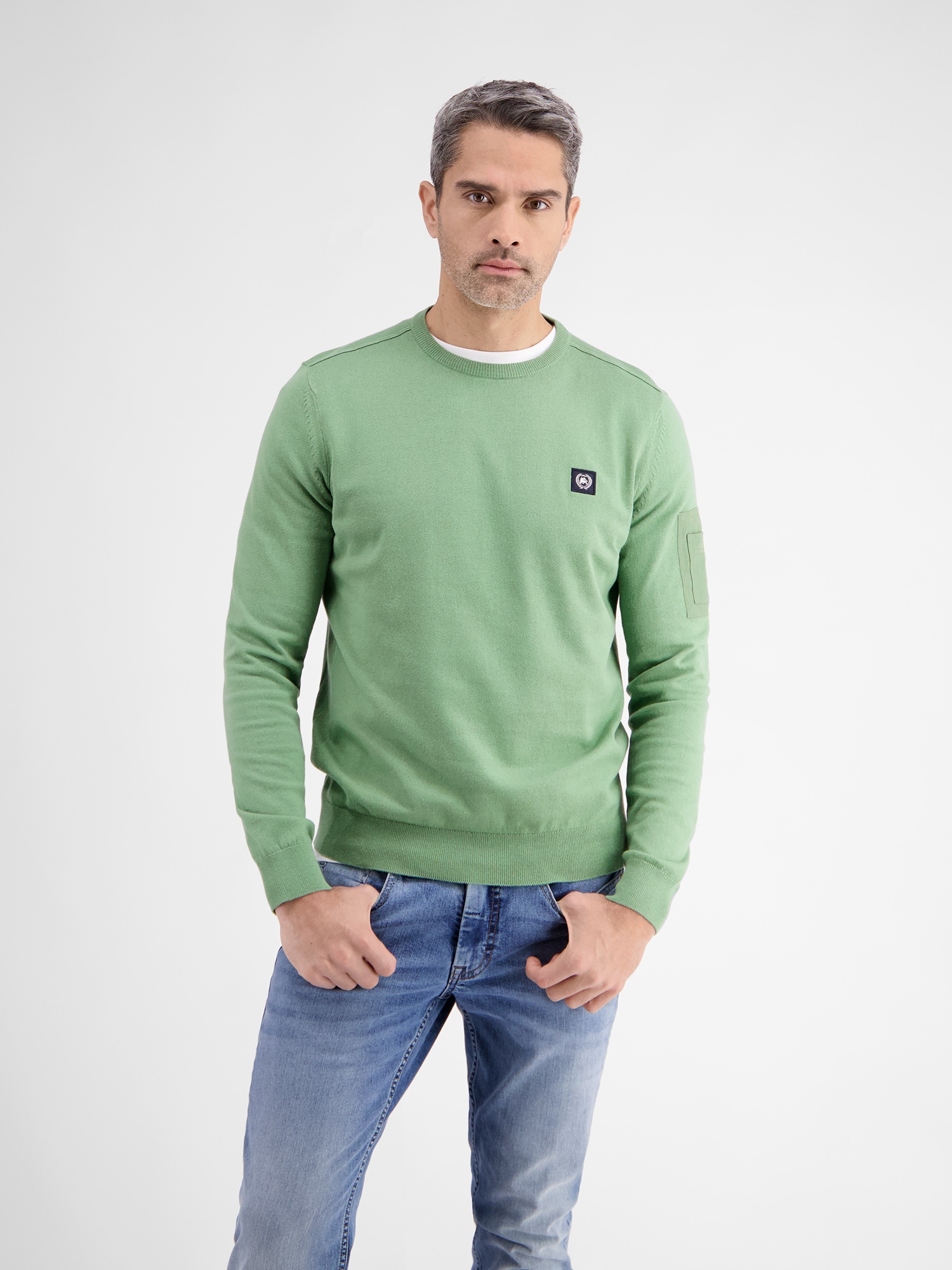 LERROS Strickpullover "LERROS Rundhals Strickpullover"