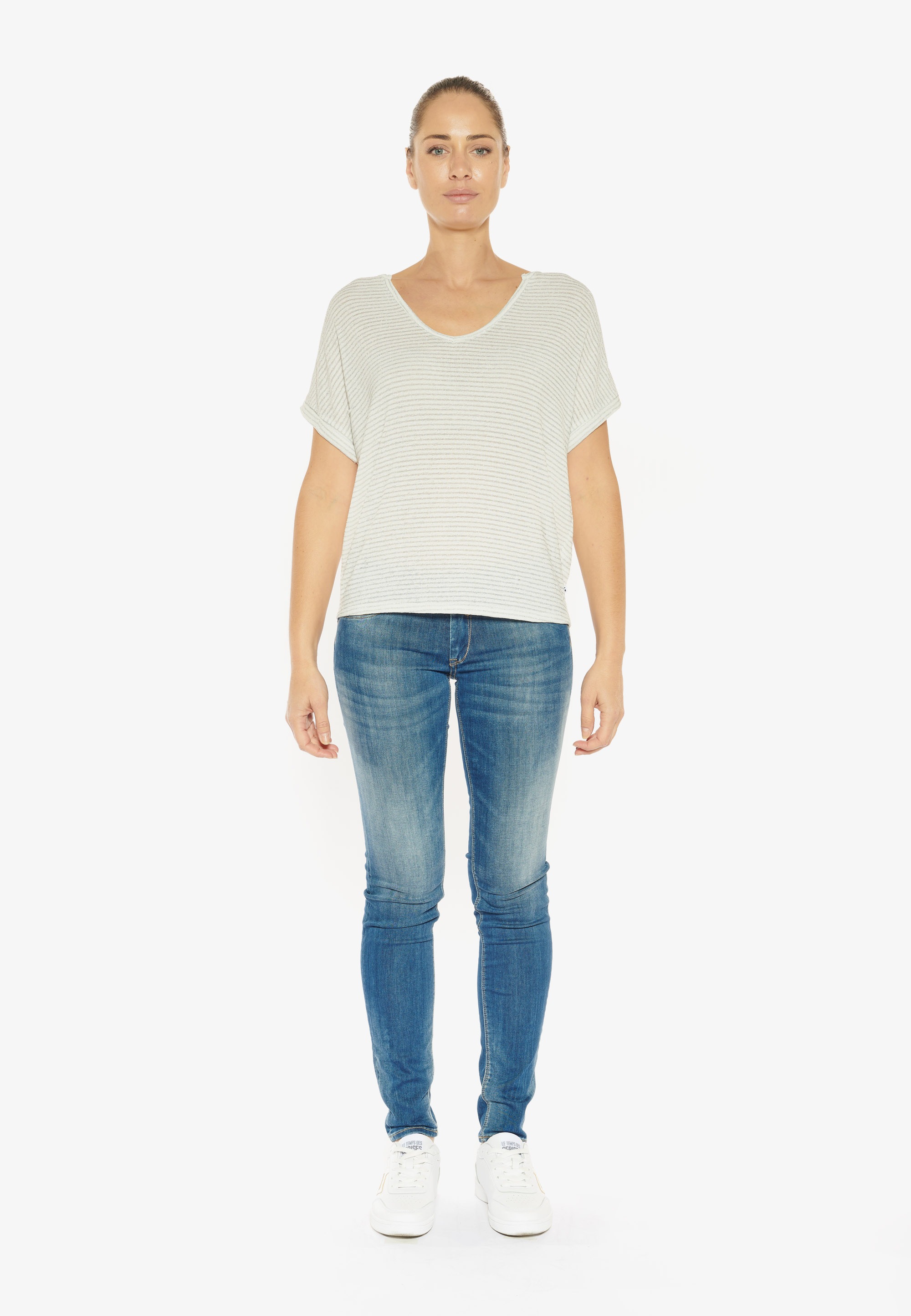 Le Temps Des Cerises T-Shirt »RITA«, mit femininem V-Ausschnitt