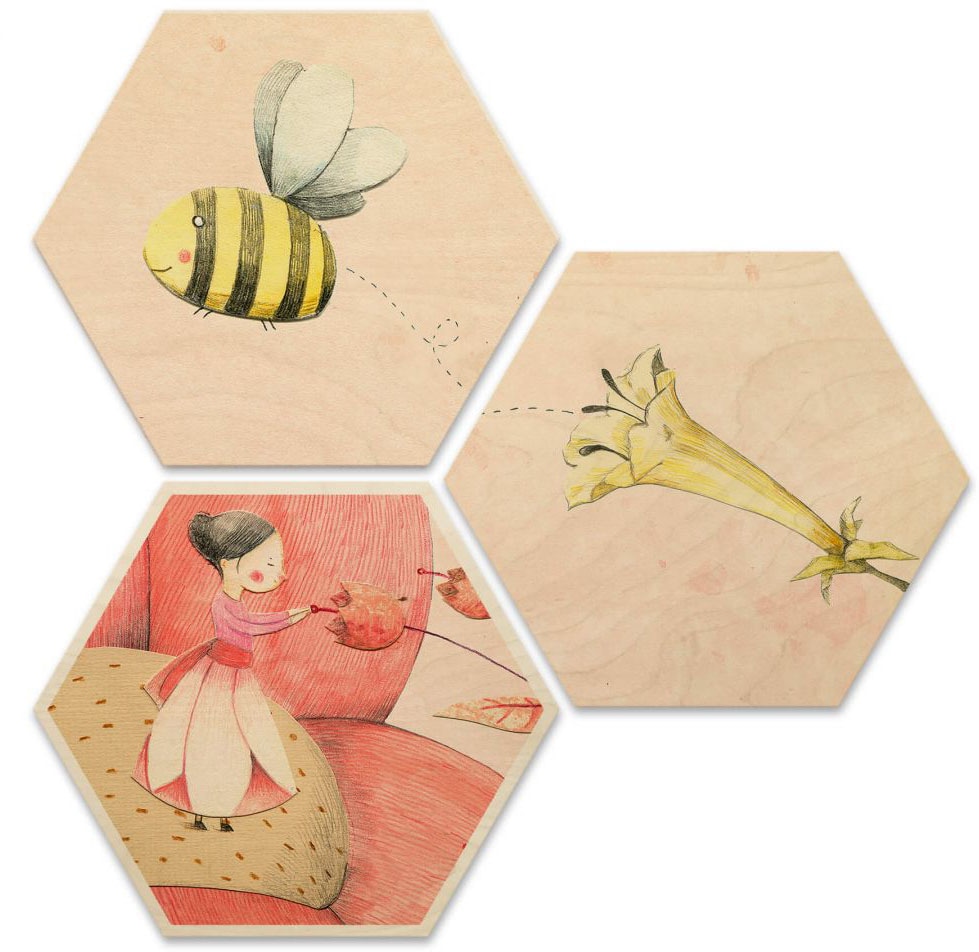 Wall-Art Mehrteilige Bilder »Däumelinchen Kinderzimmer Set«, (Set, 3 St.)  kaufen | BAUR