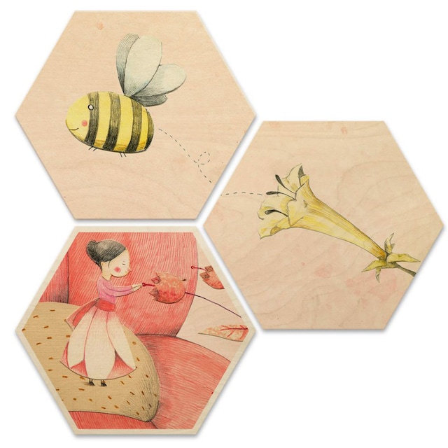 Wall-Art Mehrteilige Bilder »Däumelinchen Kinderzimmer Set«, (Set, 3 St.)  kaufen | BAUR