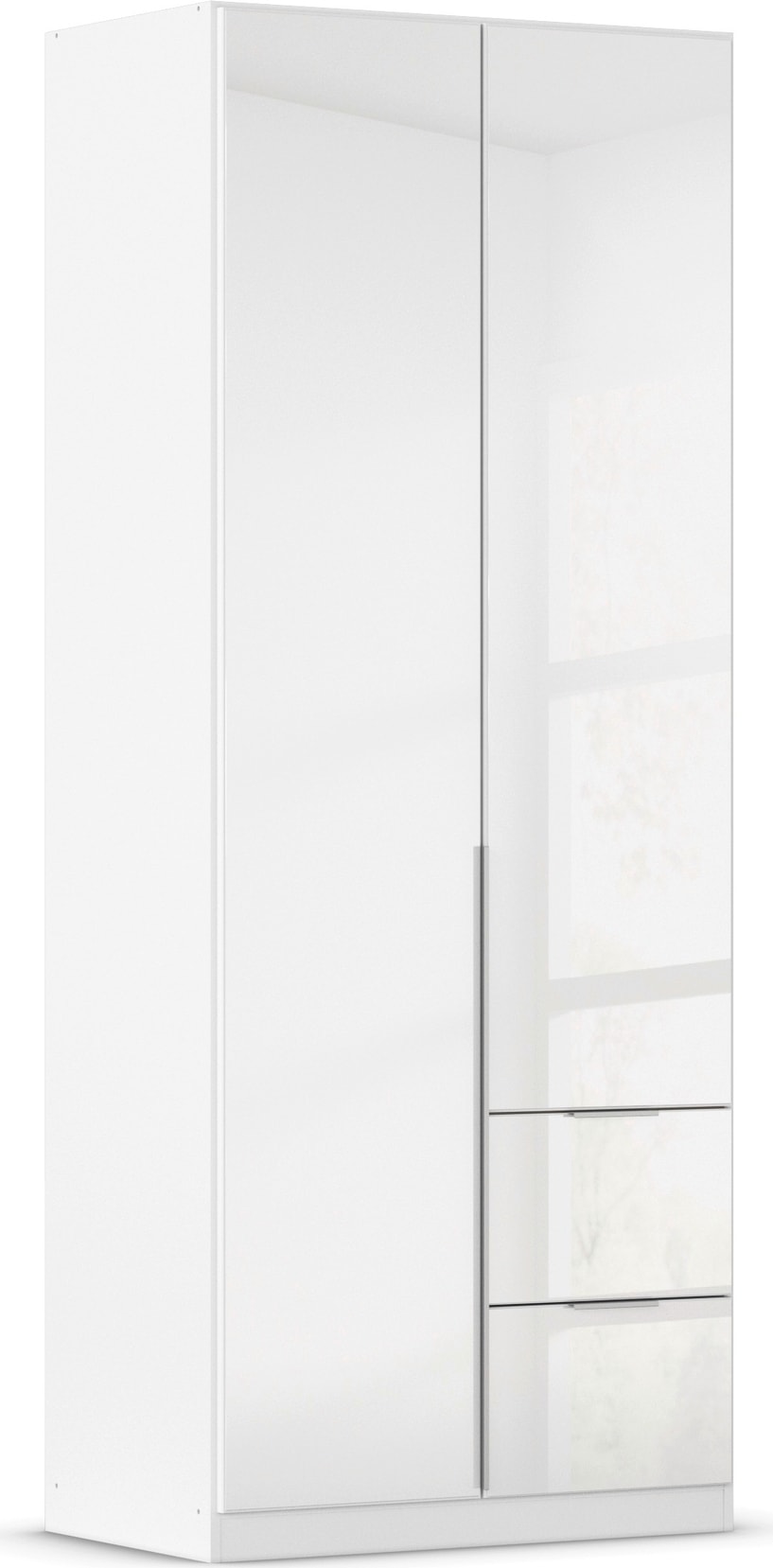 OTTO home Drehtürenschrank "Kleiderschrank Kleiderschränke Schrank Garderobe AGORDO mit Glasfront" in zwei Griff-Farben, Breiten 91-360 cm, mit Außenschubkästen, in 7 Breiten und 2 Höhen MADE IN GERMANY