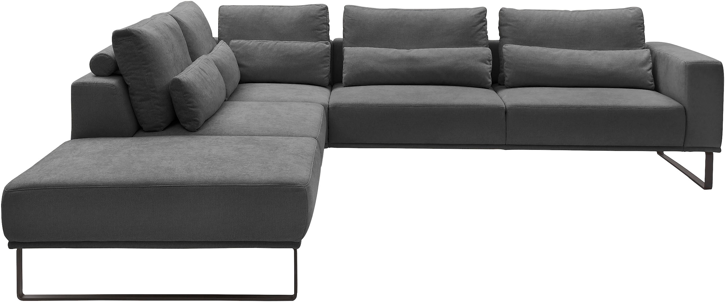 Musterring "JustB PM100 Federkern & Kaltschaum, bequem, Breite 308cm, L-Form" mit Sitztiefenverstellung und Kissen, mit Metallkufe, Maße 290x308 cm