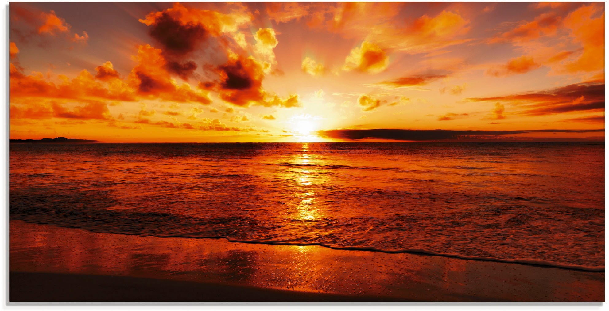 Artland Glasbild "Schöner Sonnenuntergang Strand" Gewässer 1 Stk. tlg. in verschiedenen Größen