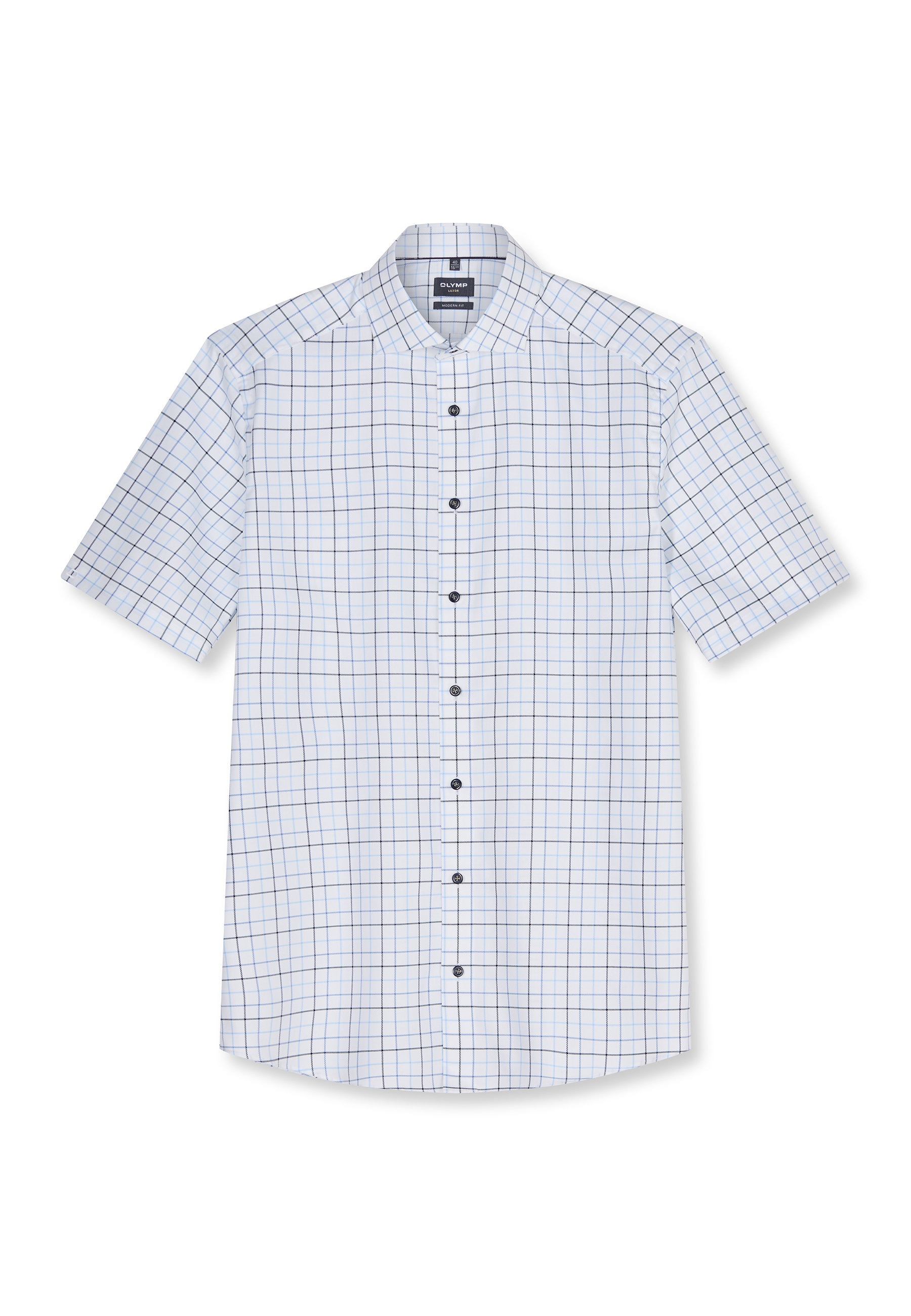 Businesshemd OLYMP "OLYMP Luxor, modern fit, Royal Kent", Herren, Gr. 43, Normaler Arm, bleu, 100% Baumwolle, Hemden