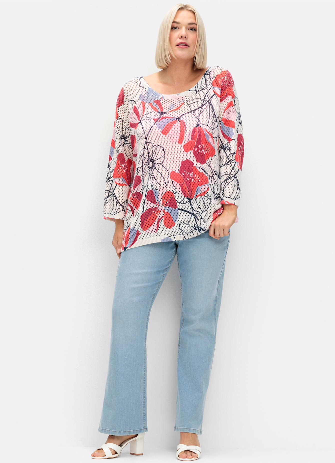 Sheego 3/4 Arm-Pullover "Pullover" günstig online kaufen