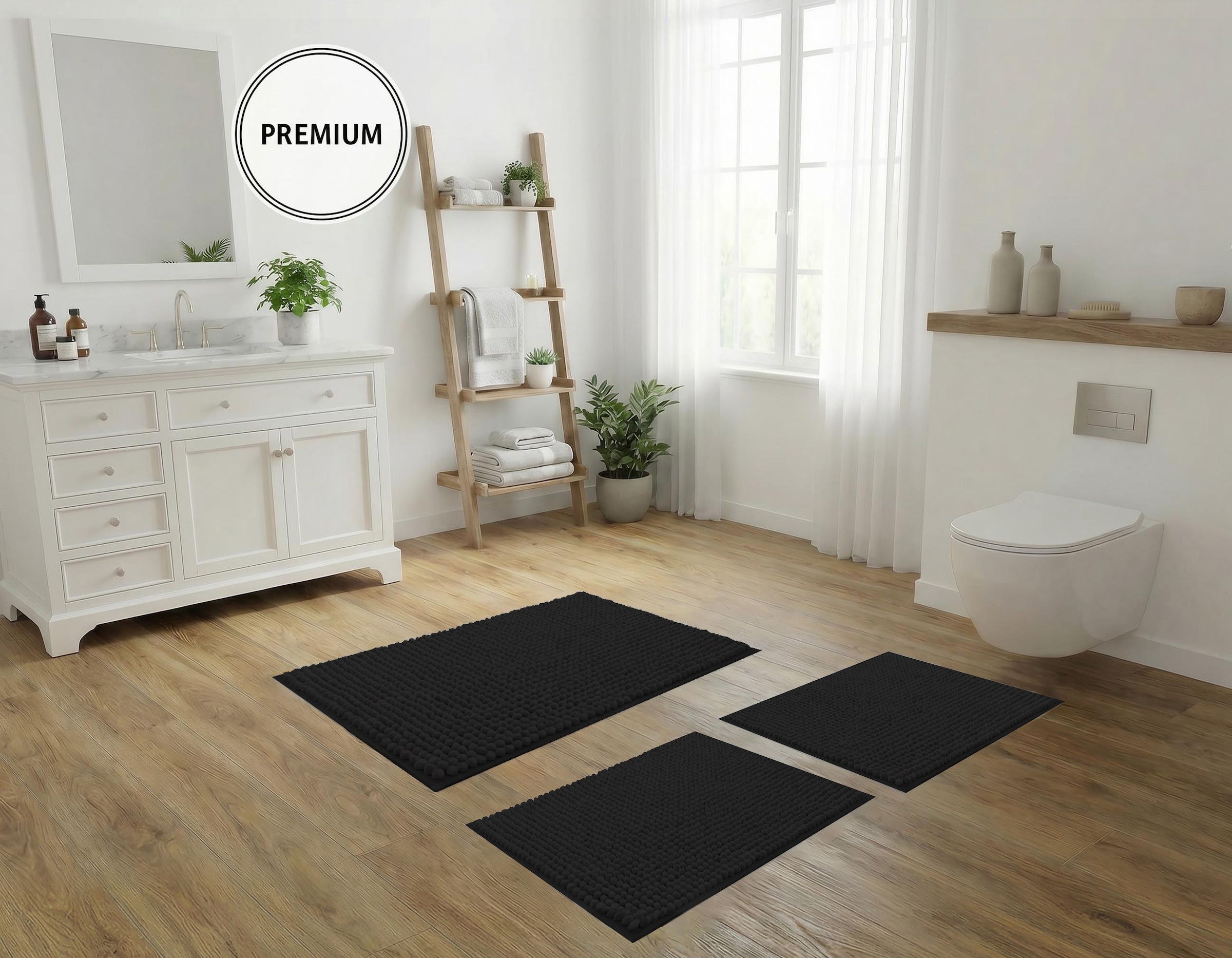 OTTO home Badematte »Vanessa Chenille Premium, Badvorleger, Badezimmer, Duschvorleger« Höhe 20 mm rutschhemmend beschichtet fußbodenheizungsgeeignet | schnell trocknend | strapazierfähig Uni Farben, besonders weich, flauschig
