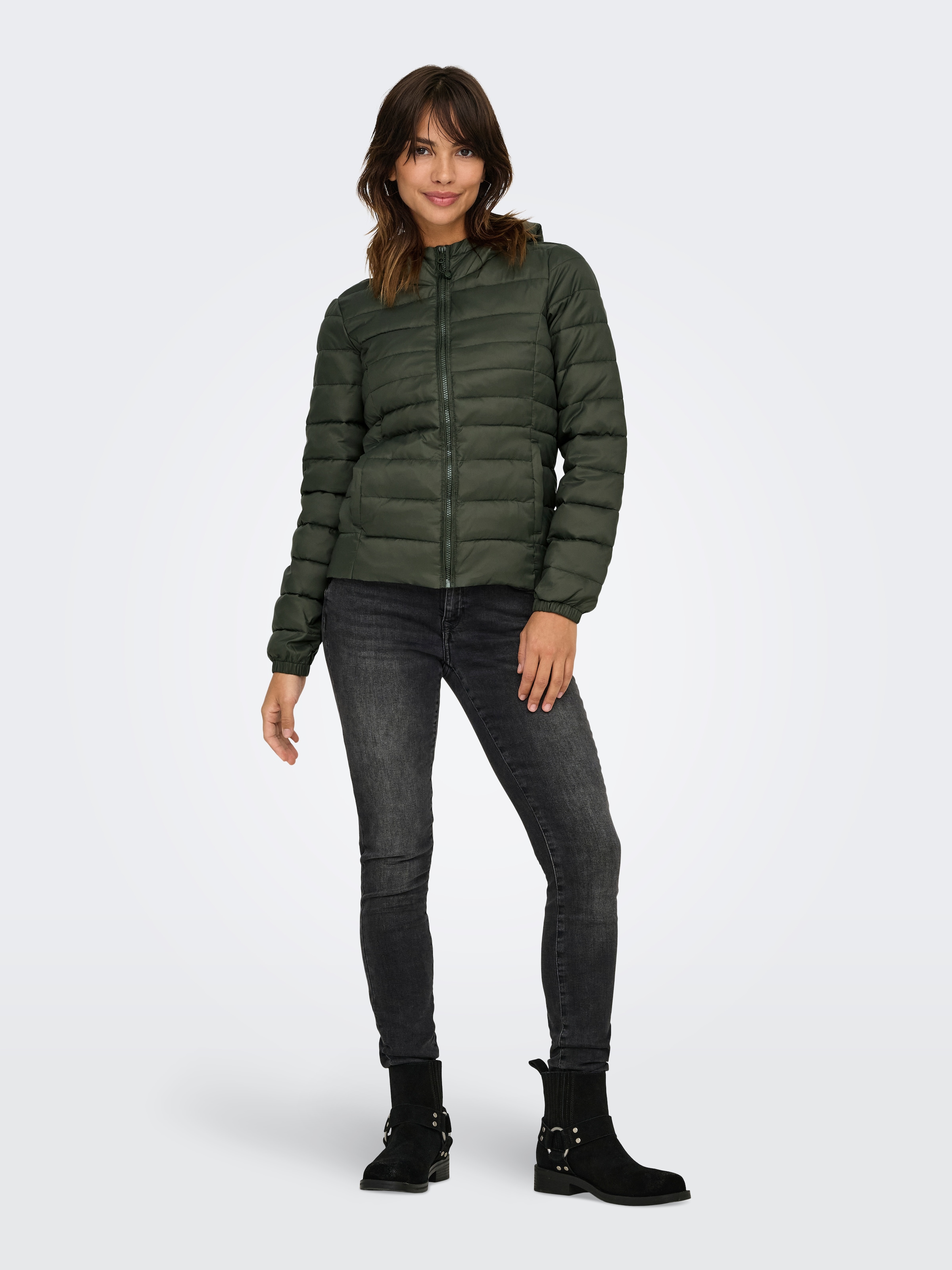 ONLY Steppjacke »ONLTAHOE HOOD JACKET OTW NOOS« mit Kapuze in modisch kurzer Form