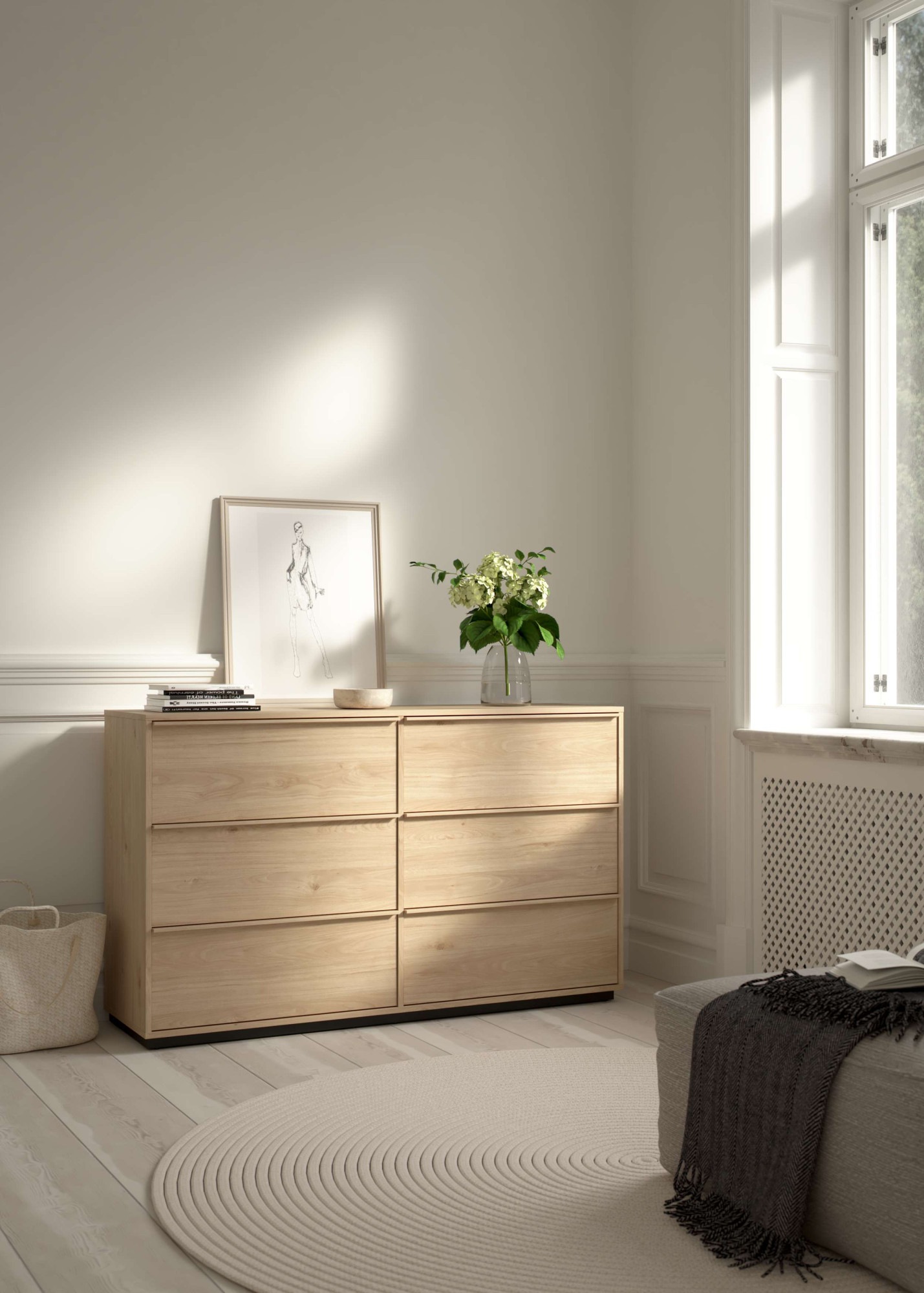 INOSIGN Kommode »Kommode mit 6 Schubladen – Eiche-Optik« 6 geräumige Schubladen für viel Stauraum