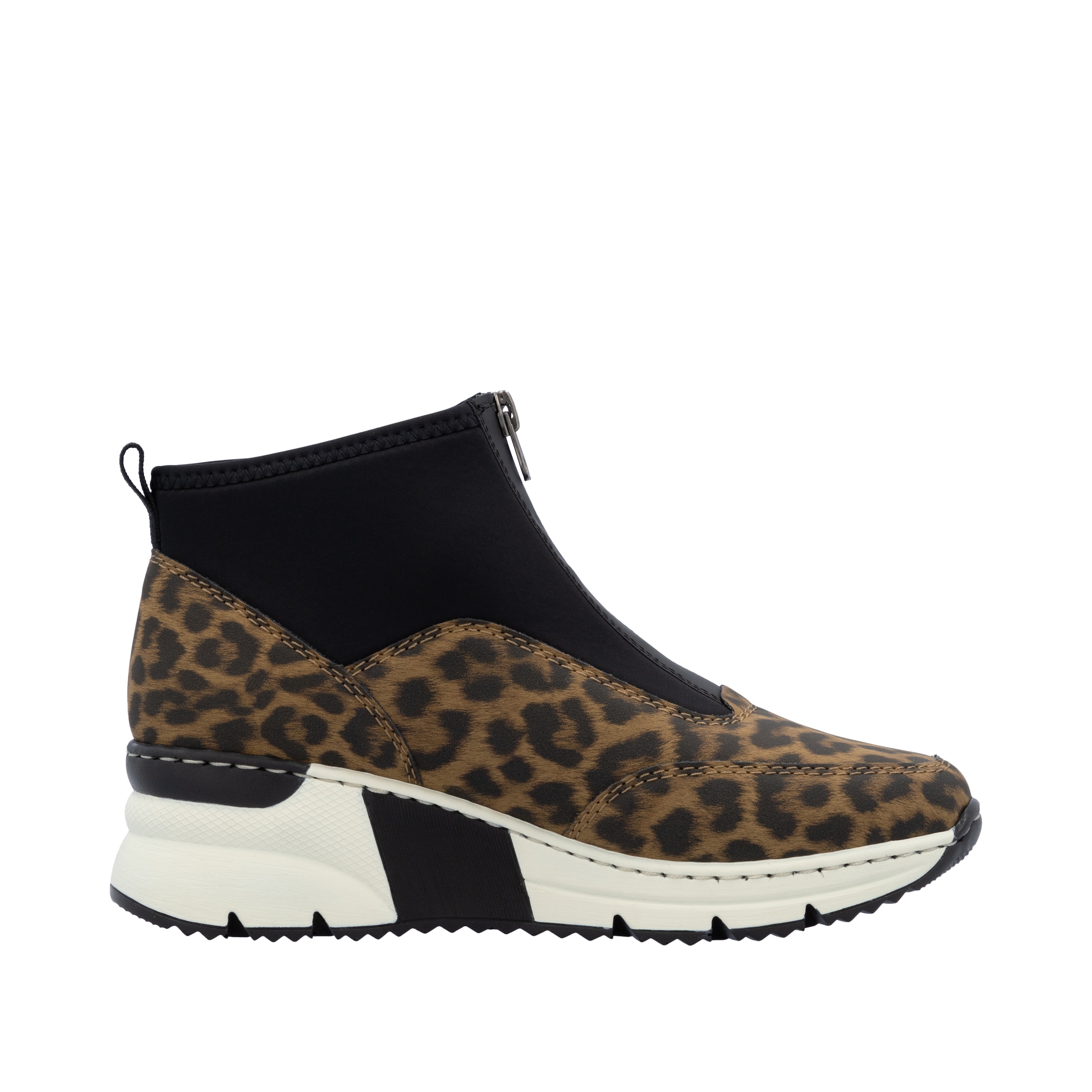 Rieker Schlupfboots, Stiefelette, High Top Sneaker mit Reißverschluss auf der Vorderseite