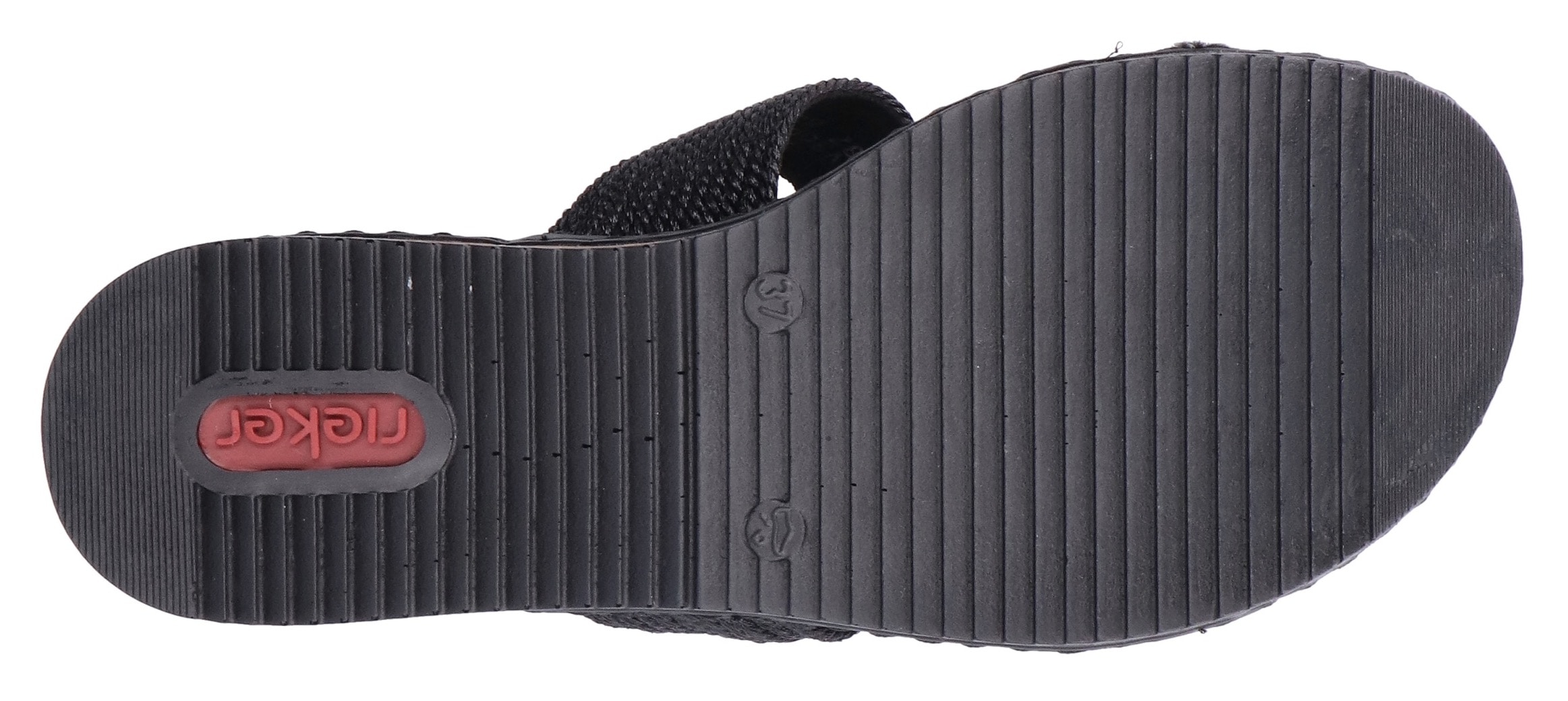 Rieker Pantolette, Sommerschuh, Schlappen, Hausschuh, Keilabsatz, mit weicher Innensohle