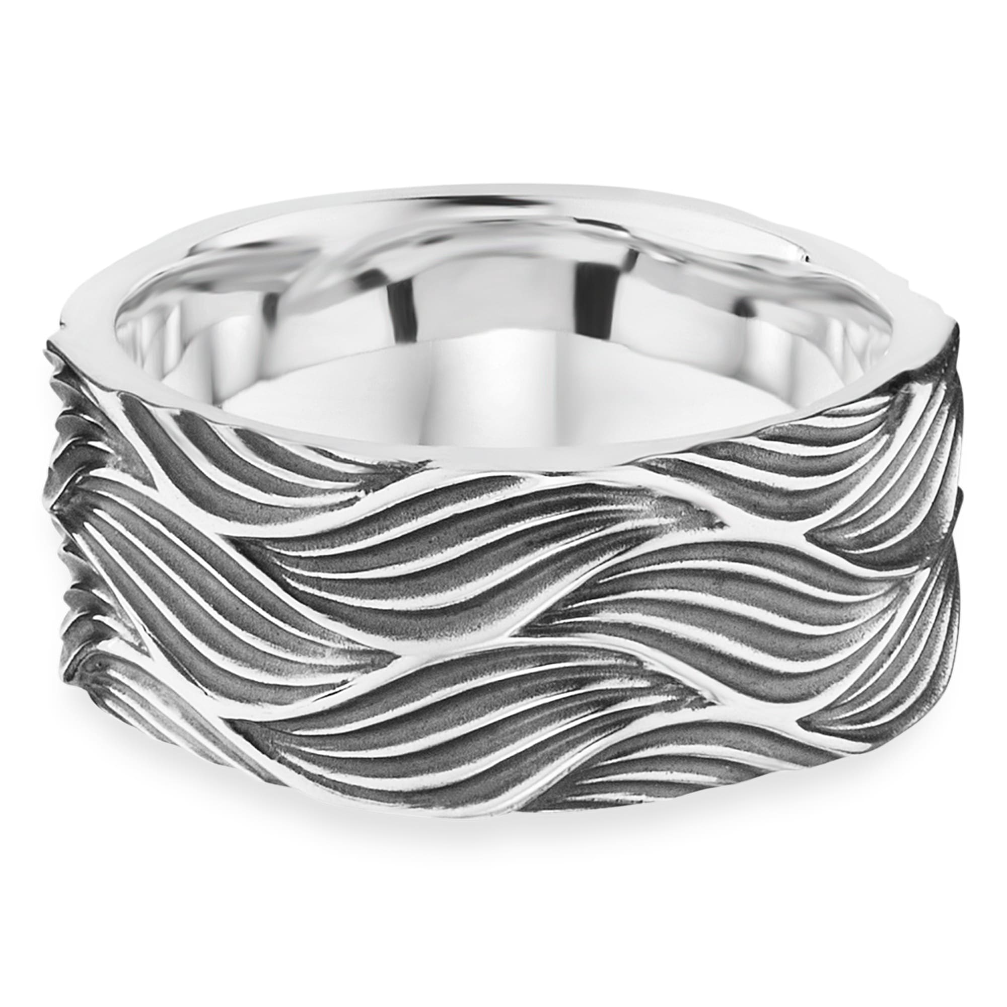 »925/- Wellen« CAÏ Silber BAUR Fingerring Sterling oxidiert |