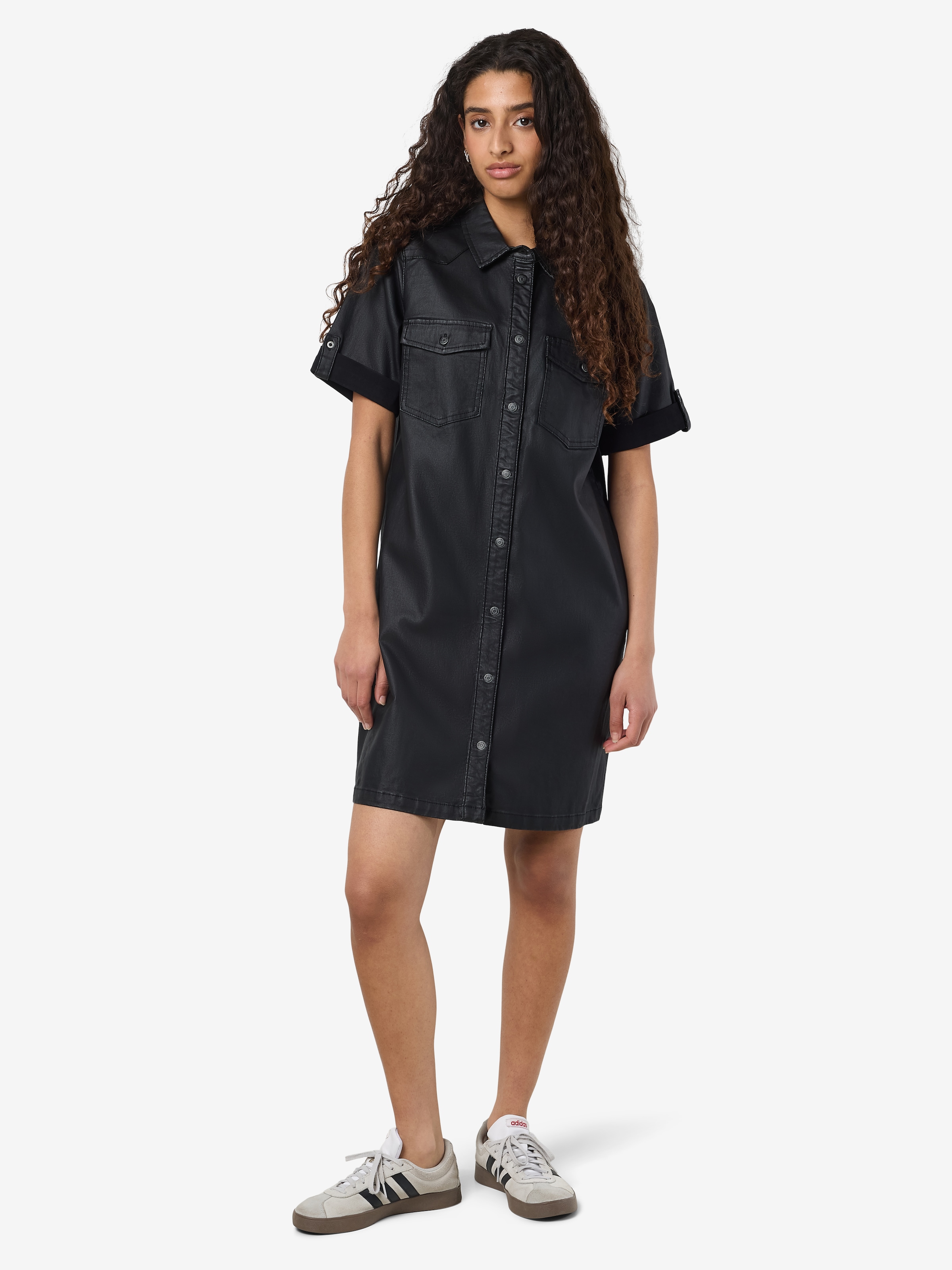Noisy may Minikleid »NMNEW SIGNE S/S COATED DENIM DRESS NOOS«, Sommerkleid
