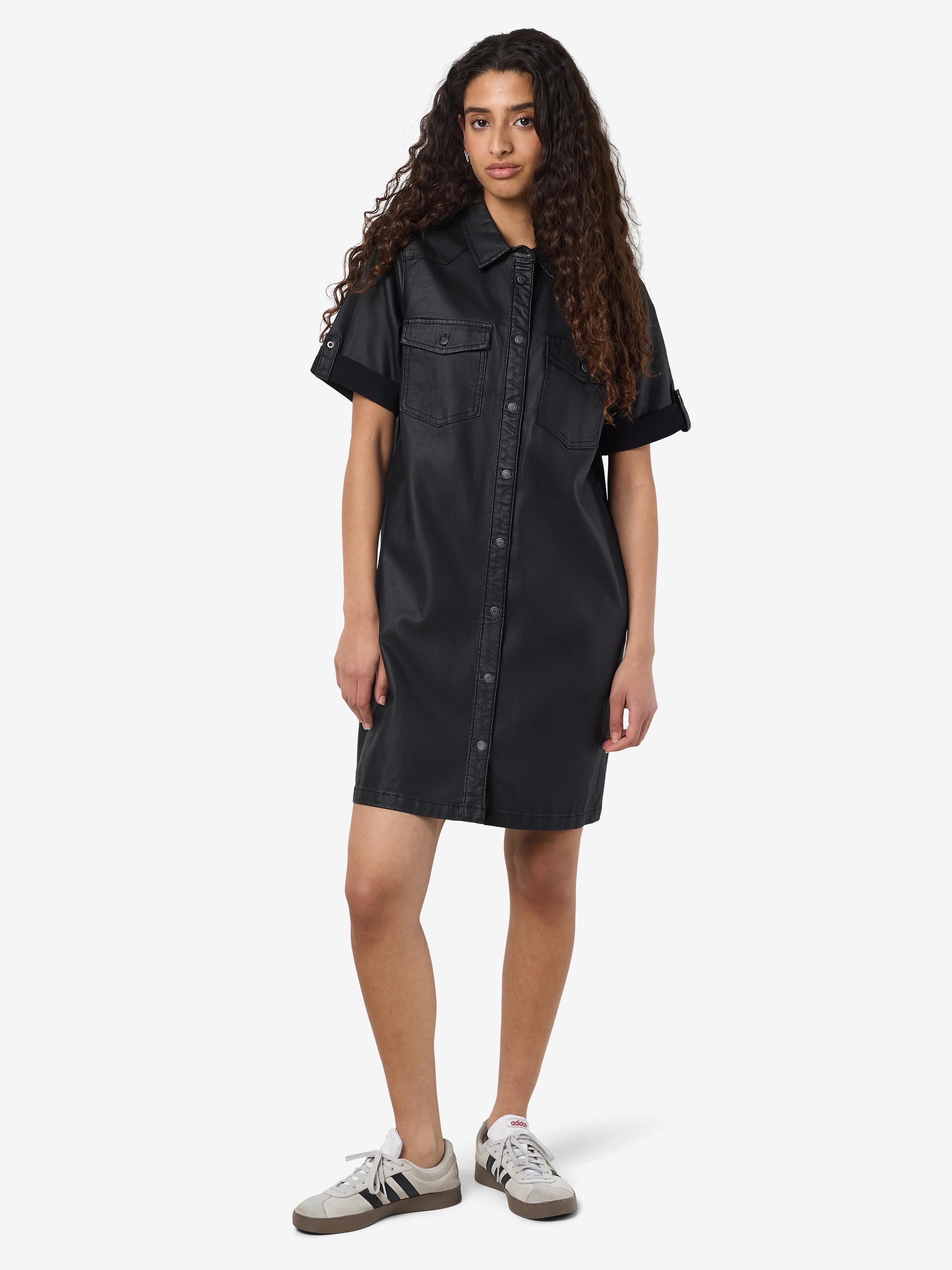 Noisy may Minikleid "NMNEW SIGNE S/S COATED DENIM DRESS NOOS" günstig online kaufen