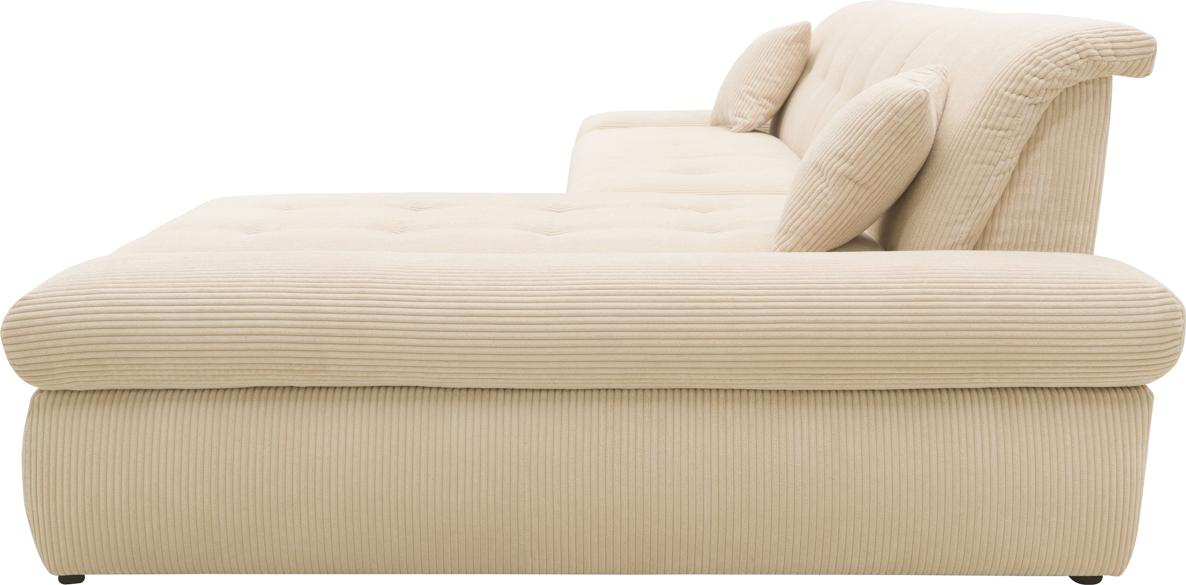 DOMO collection Ecksofa »Moric Luxus - B/T/H 300/172/80 cm, XXL-Format«, L-Form, 140kg Belastung/Sitz, in Cord, Chenille, Kunstleder