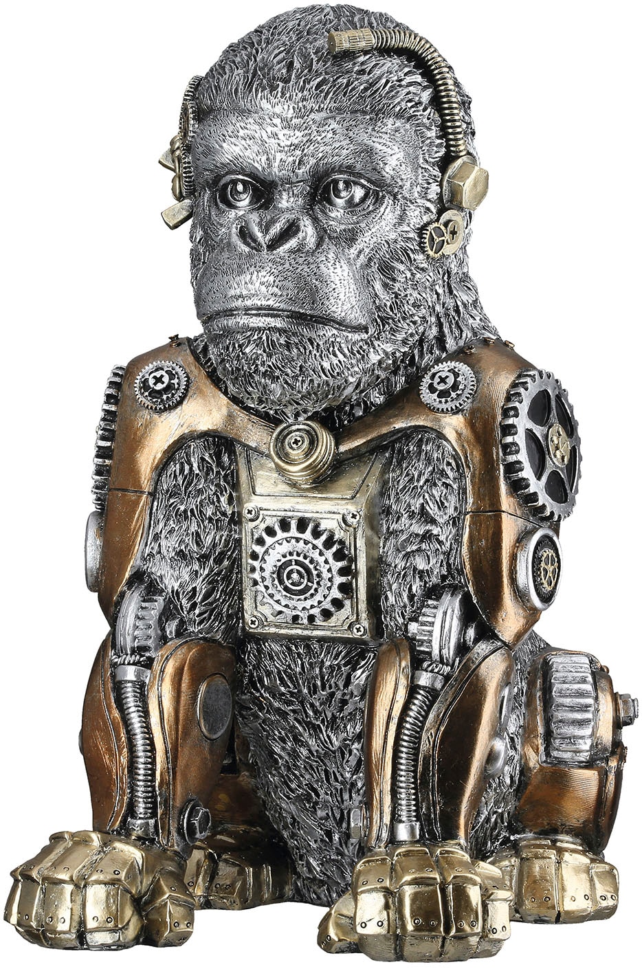 GILDE Dekoobjekt "Figur Gorilla Steampunk Gorilla silberfarben H. 31 cm" günstig online kaufen