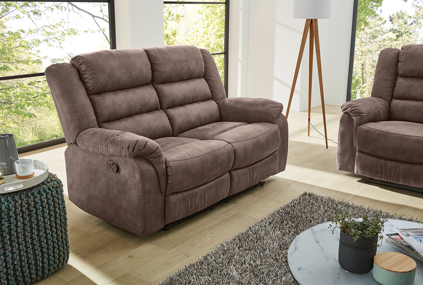 Jockenhöfer Gruppe 2-Sitzer "Cleveland, B: 153 cm" mit Relax- & Liegefunktion, Federkern-Polsterung