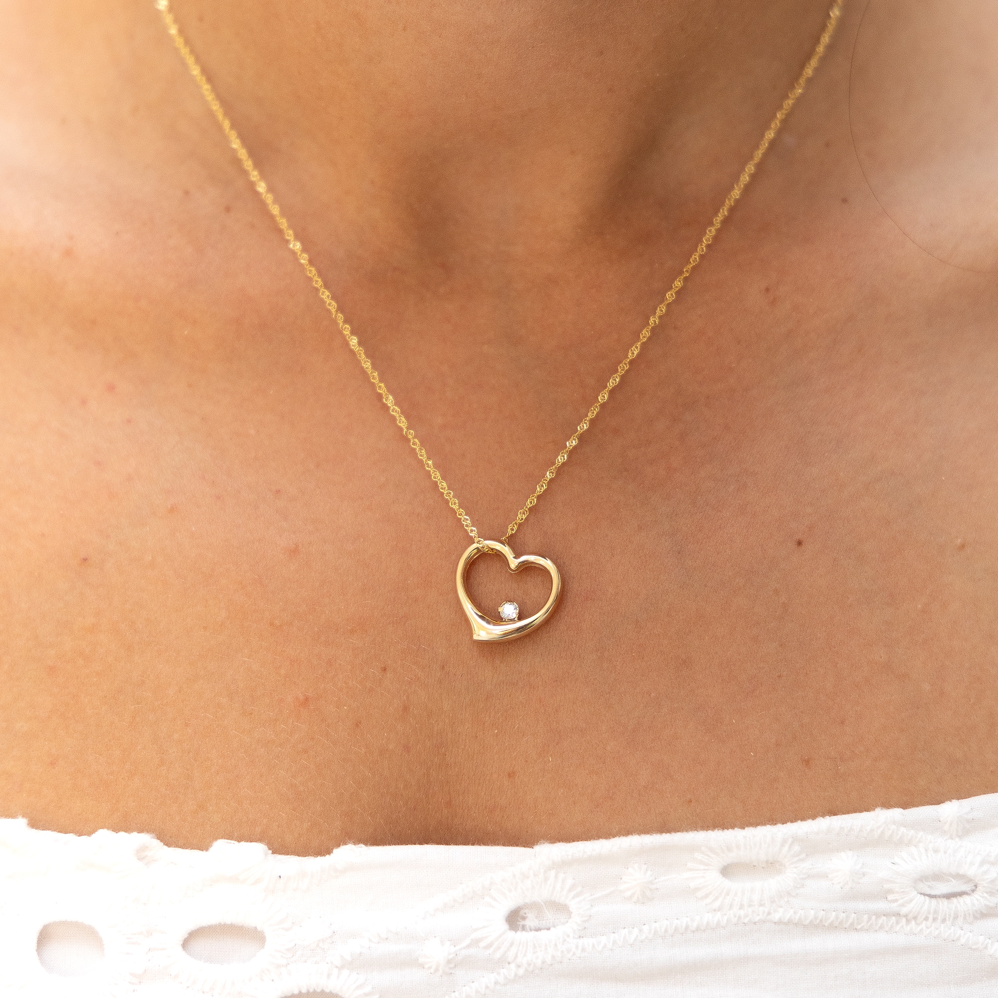 Fascination by Ellen K. Kette mit Anhänger »Gold 333 Herz Motiv Zirkonia weiß«