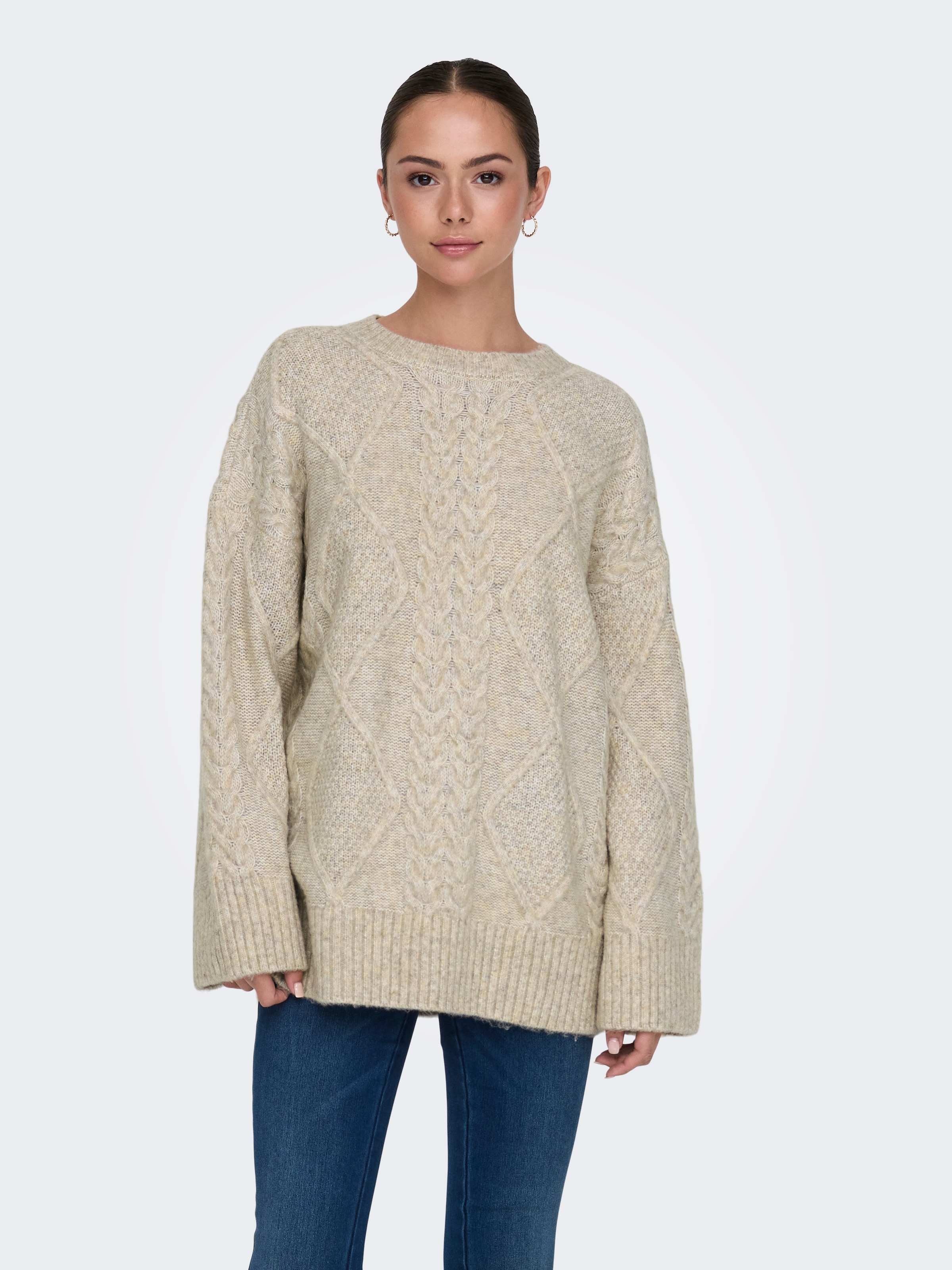 JDY Rundhalspullover "JDYSILJA L/S LONG CABLE PULLOV. KNT NOOS" günstig online kaufen