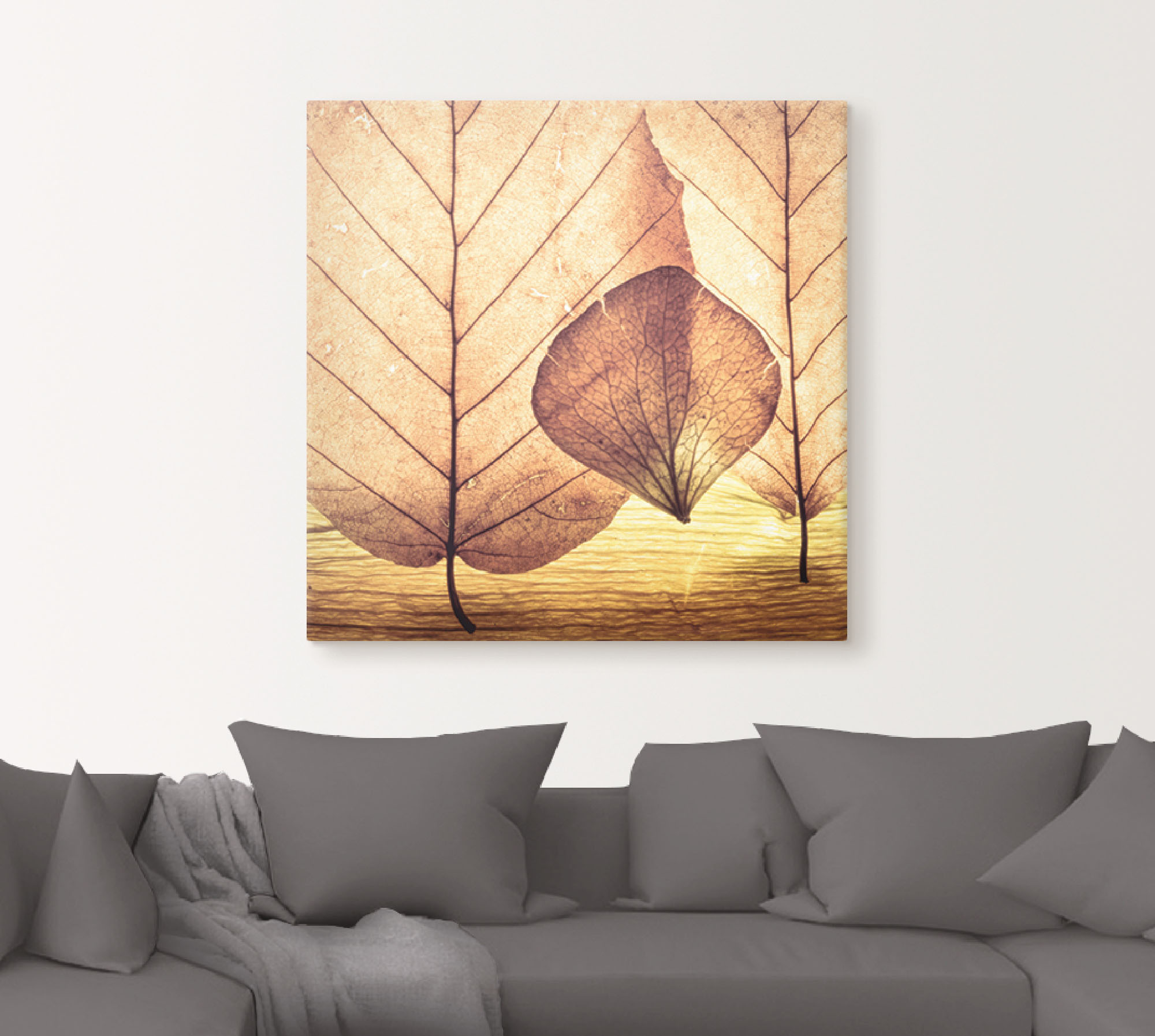 Thumbnail - Artland Leinwandbild "Losgelöst" Blätter 1 Stk. tlg. auf Holzrahmen gespannt