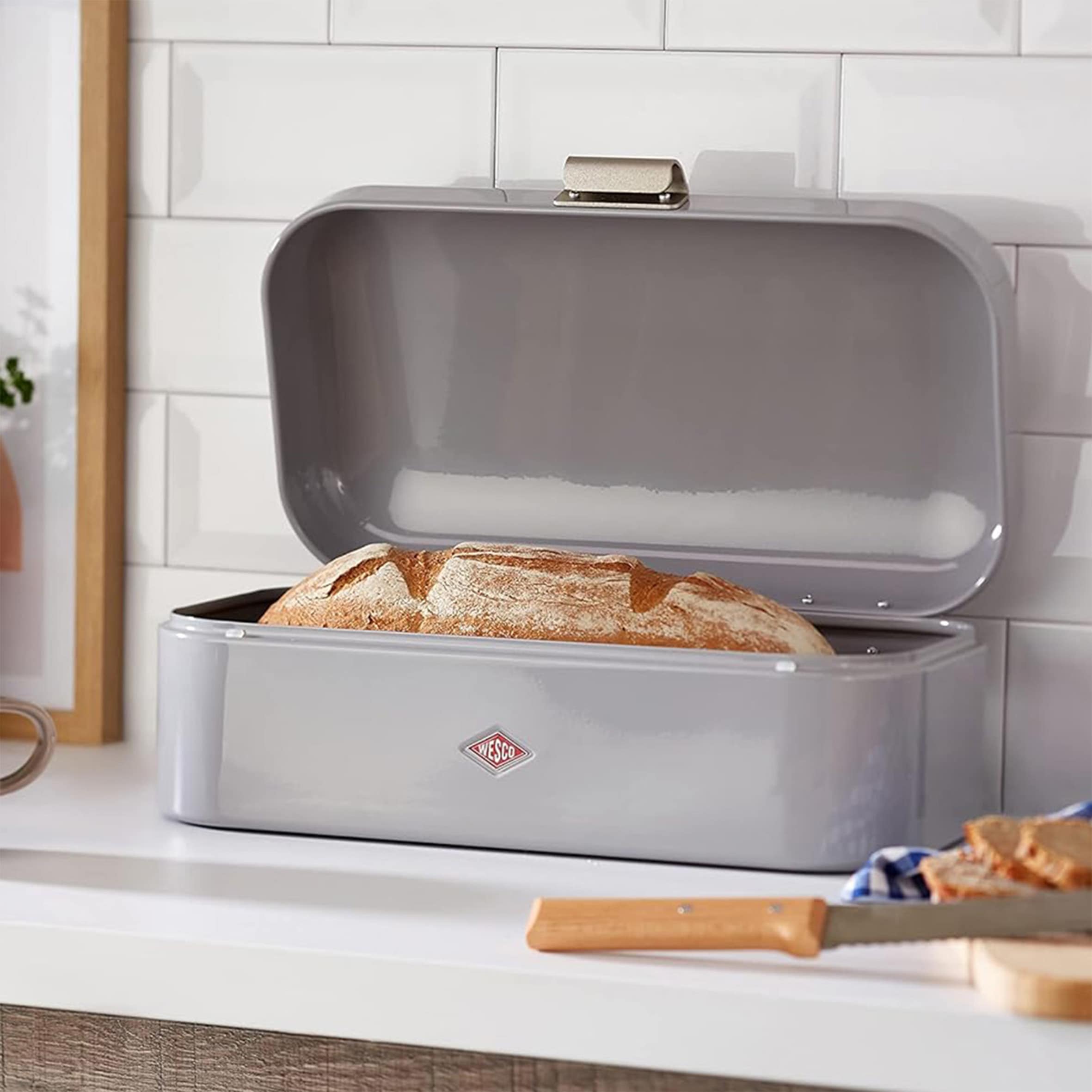 WESCO Brotkasten »Grandy«, (1 tlg.), Metallscharniere/Gummistopper Deckel+Boden /Lüftungslöcher / Griff