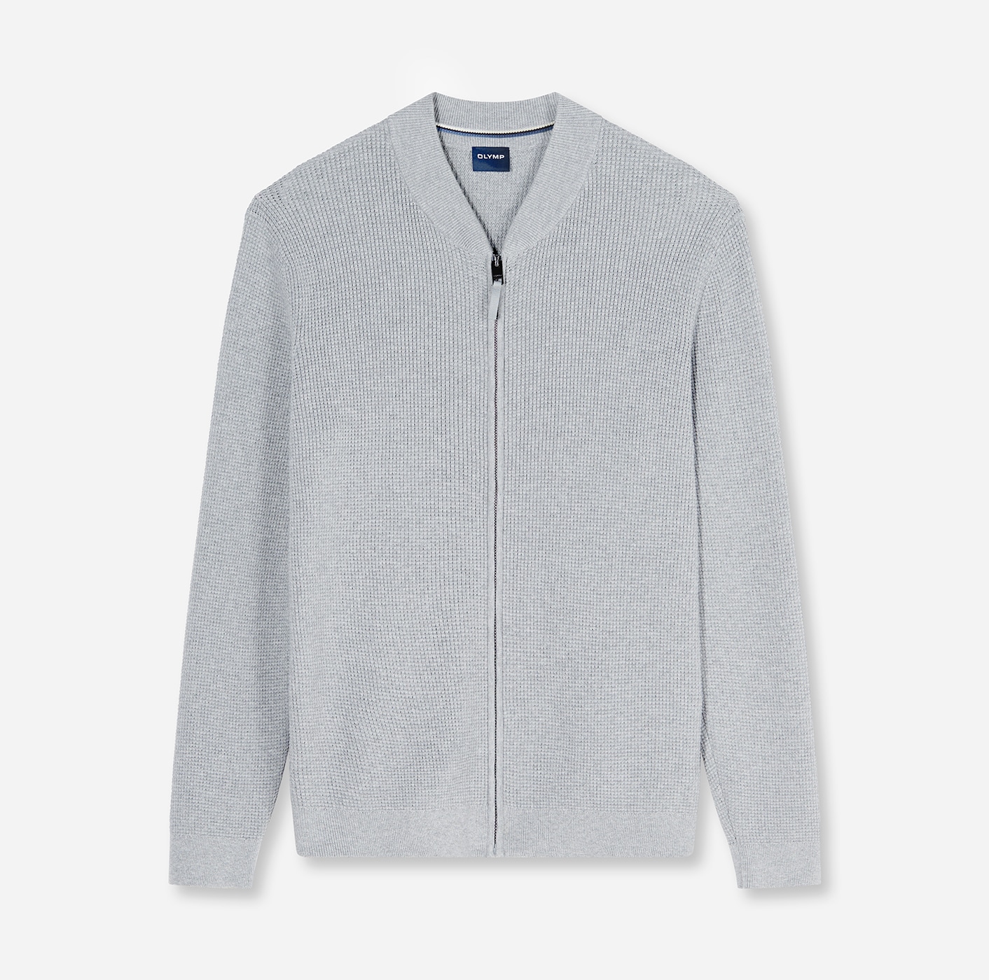 OLYMP Cardigan »Casual« Baumwollmix, Rippkragen, Regular Fit