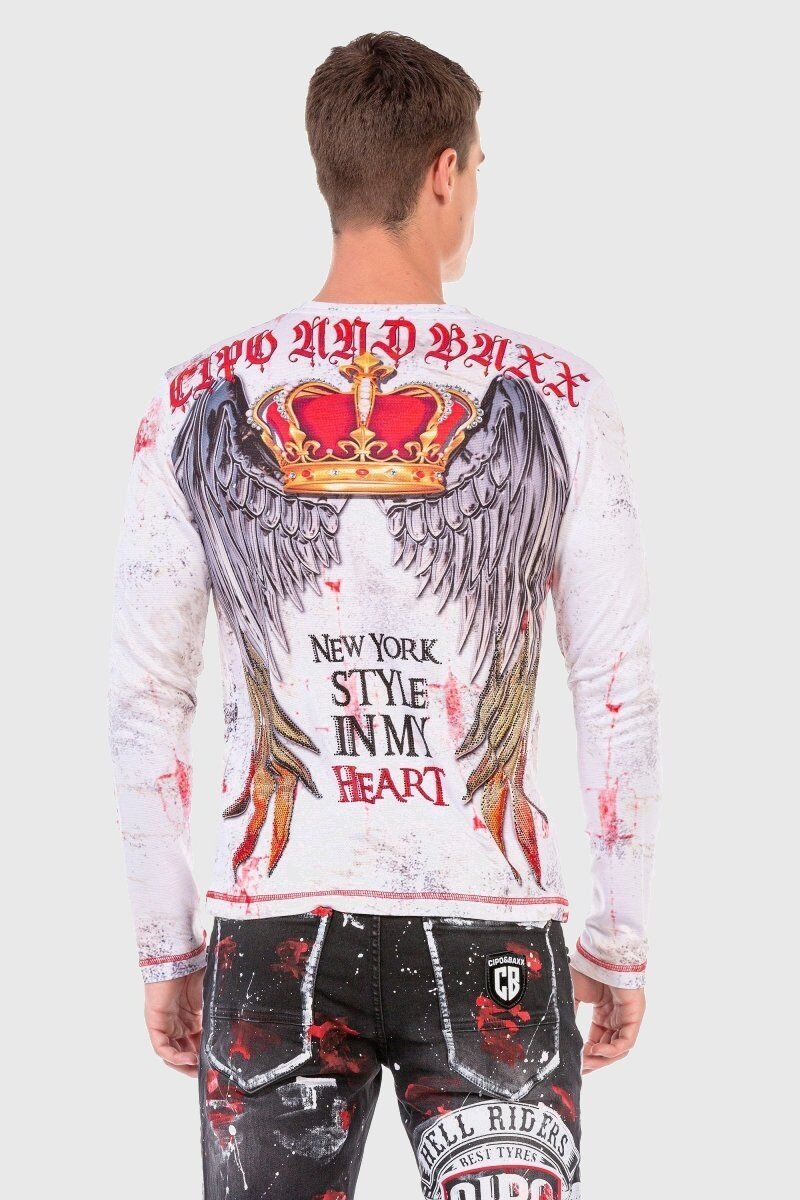 Cipo & Baxx T-Shirt »Sweatshirts«, mit coolem Allover-Muster
