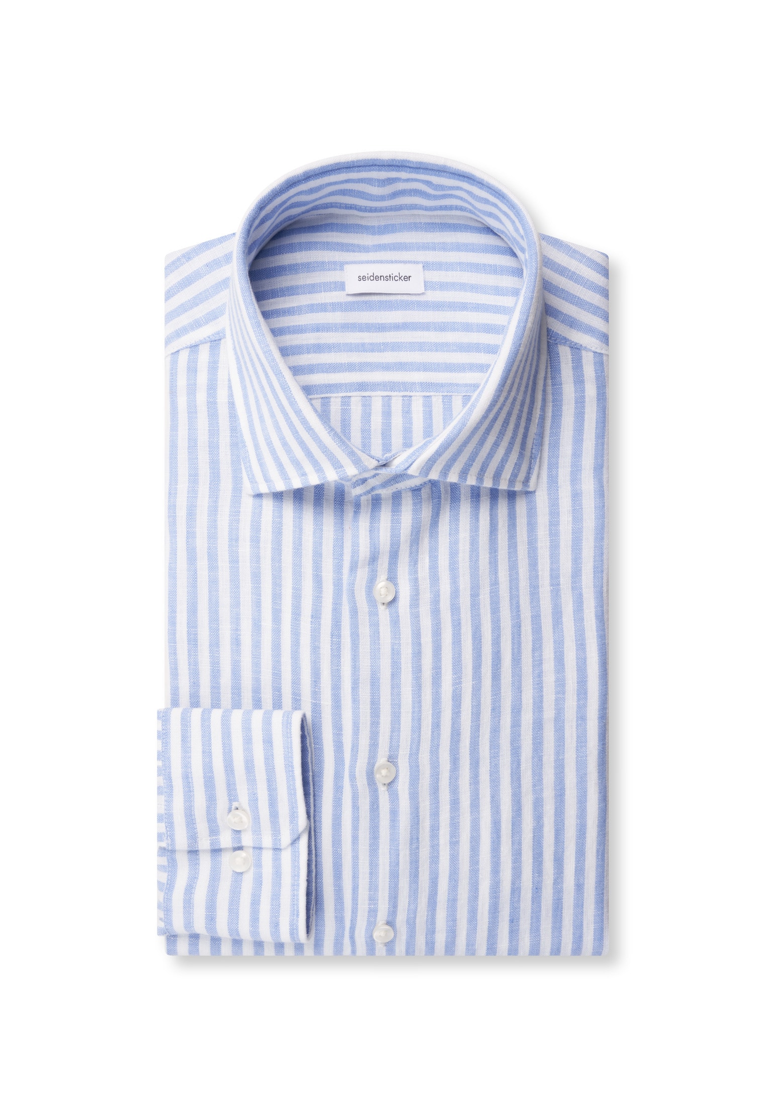 seidensticker Leinenhemd »Schwarze Rose« Shaped 1/1 Kentkragen Gestreift