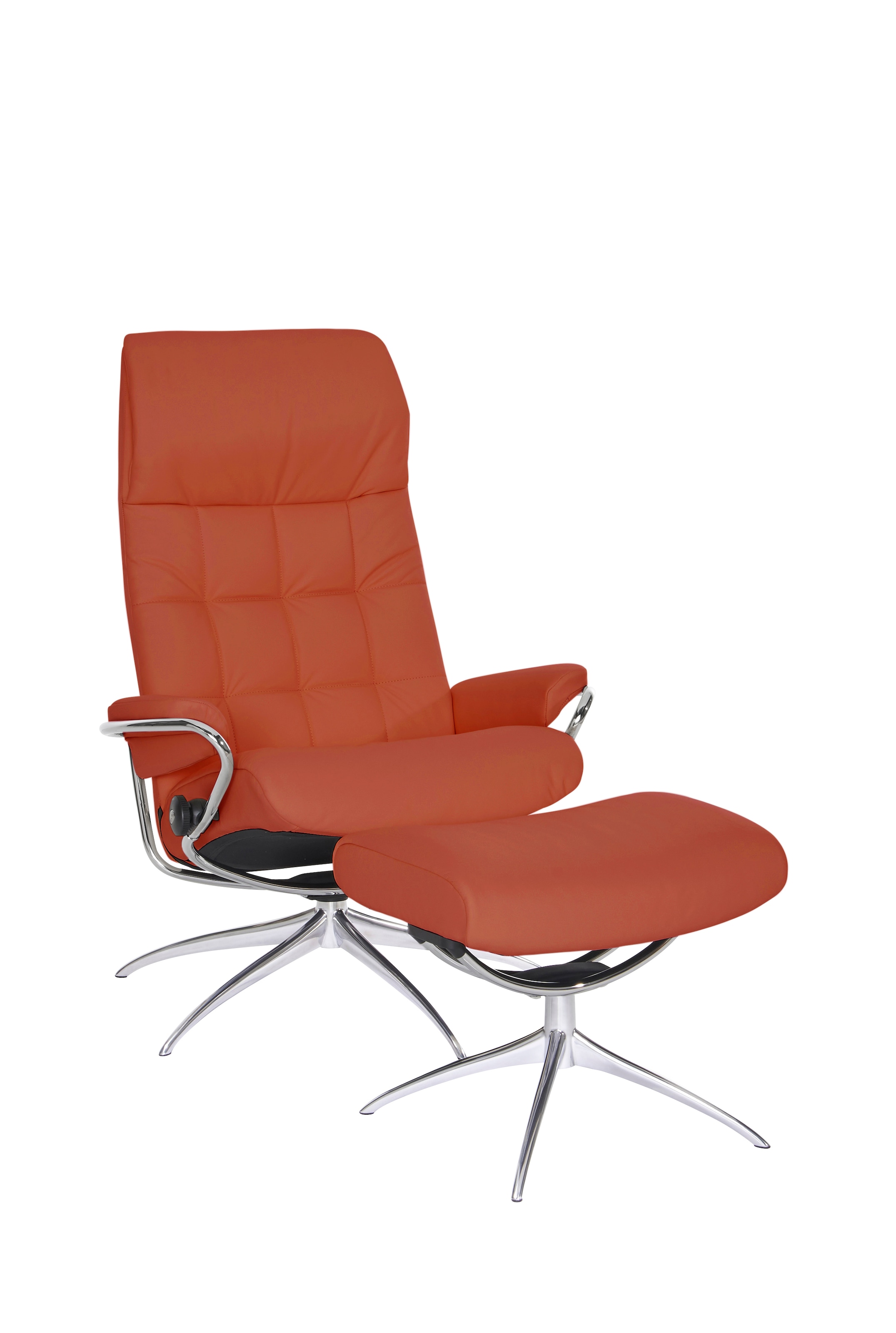 Stressless® Relaxsessel »London«, (Set, Relaxsessel mit Hocker), mit Hocker, High Back, mit Star Base, Gestell Chrom
