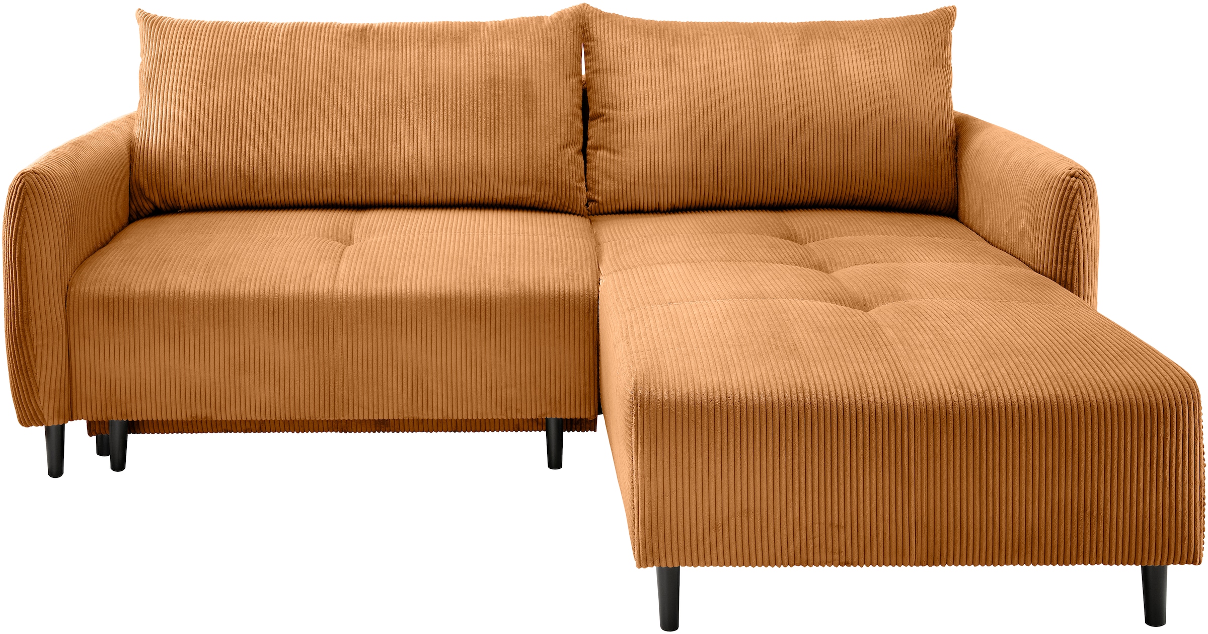 INOSIGN Ecksofa »Mara, L-Form, aktueller Cord Bezug und tolle Farben, schmale Armlehnen«, whlw. mit Bettfunktion,Recamiere links/rechts montierbar, Breite 238cm