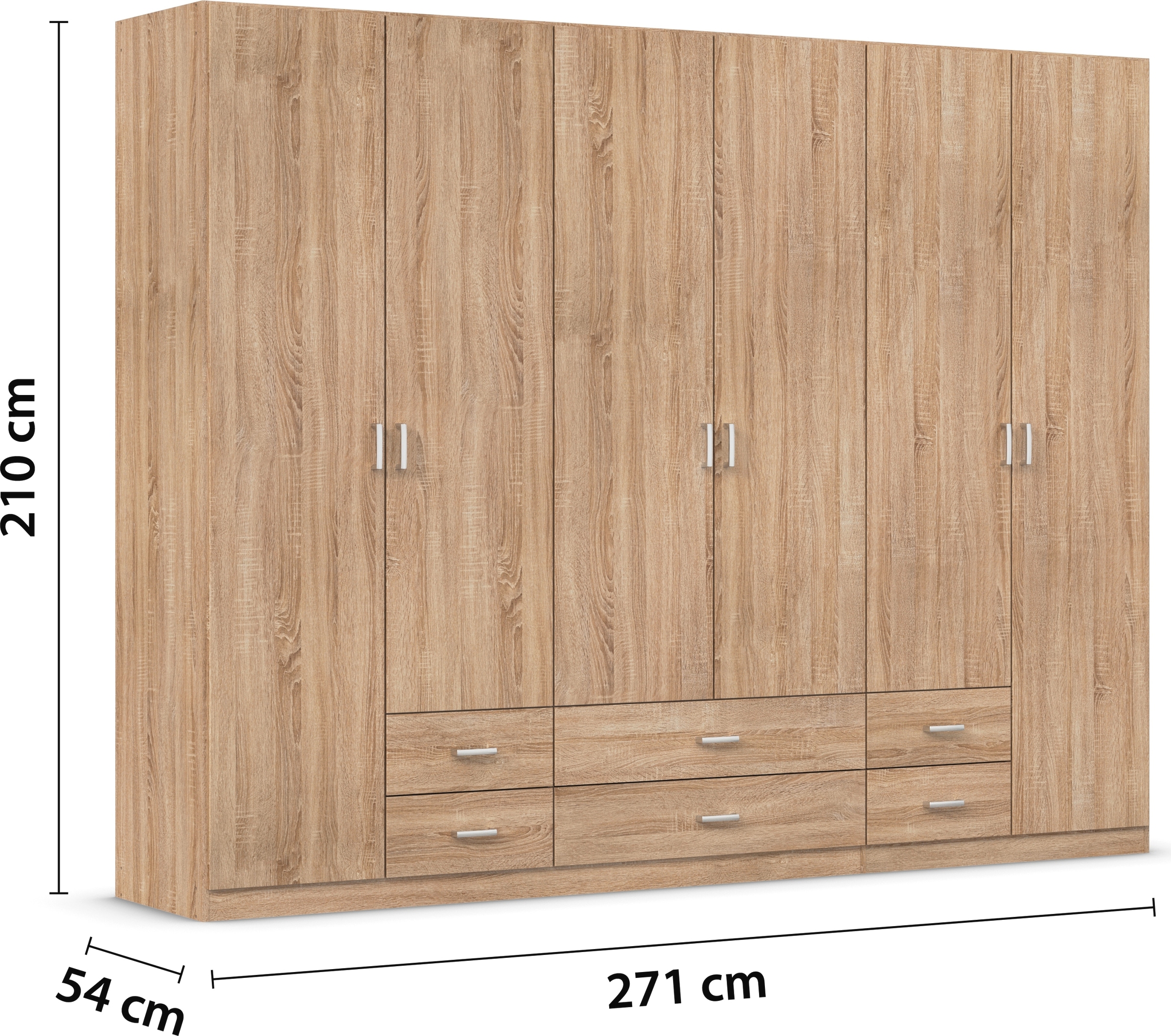rauch Drehtürenschrank »Kleiderschrank Schrank Garderobe Wäscheschrank GAMMA in 3 Breiten«, mit 6 Schubladen, in schlichtem Design TOPSELLER MADE IN GERMANY