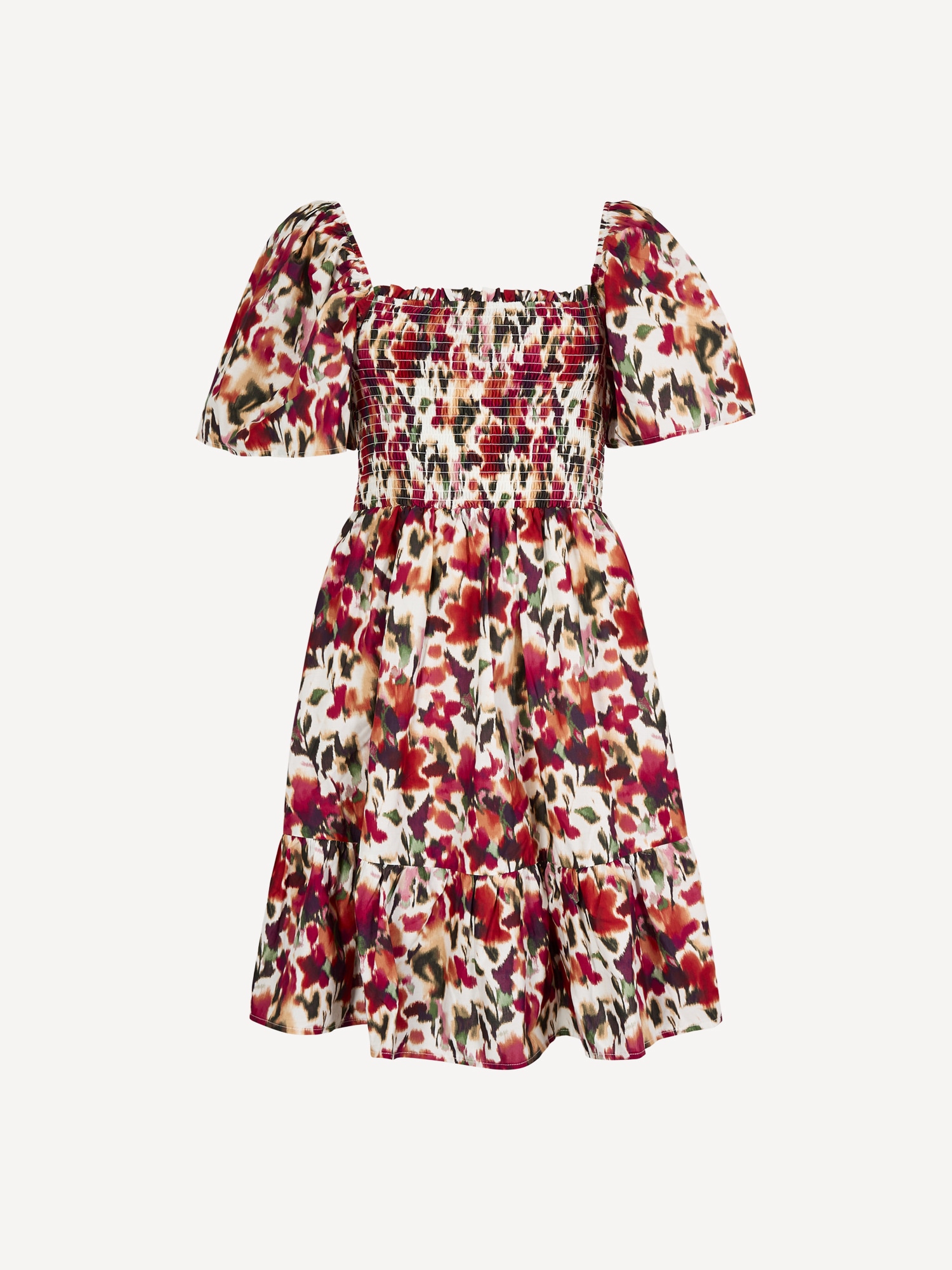Apricot Minikleid »Minikleid aus reiner Baumwolle mit verschwommenem Ikat-Muster« mit Smokdetails