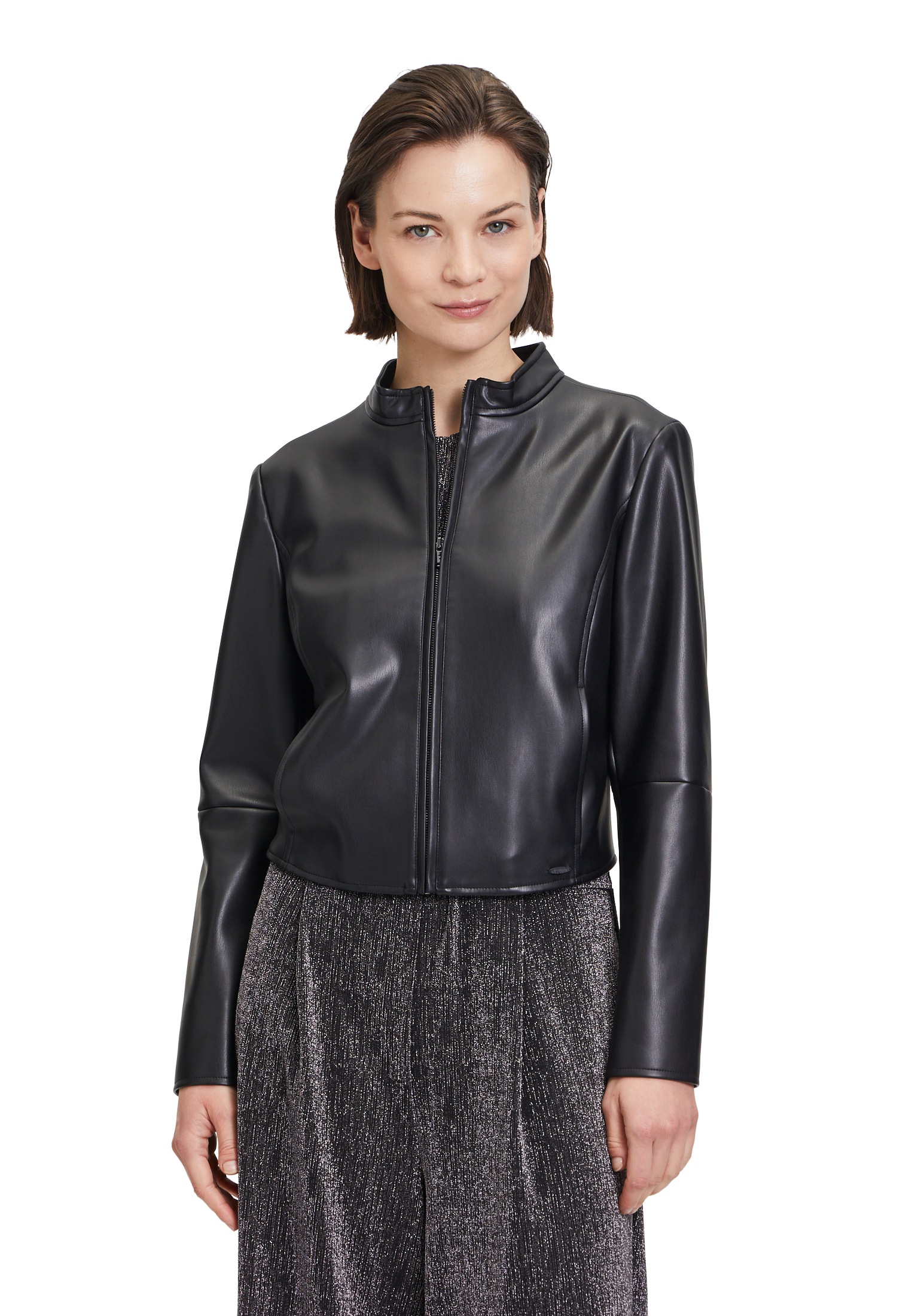Betty&Co Jackenblazer "Damen Bikerjacke mit Stehkragen", Nahtführung günstig online kaufen