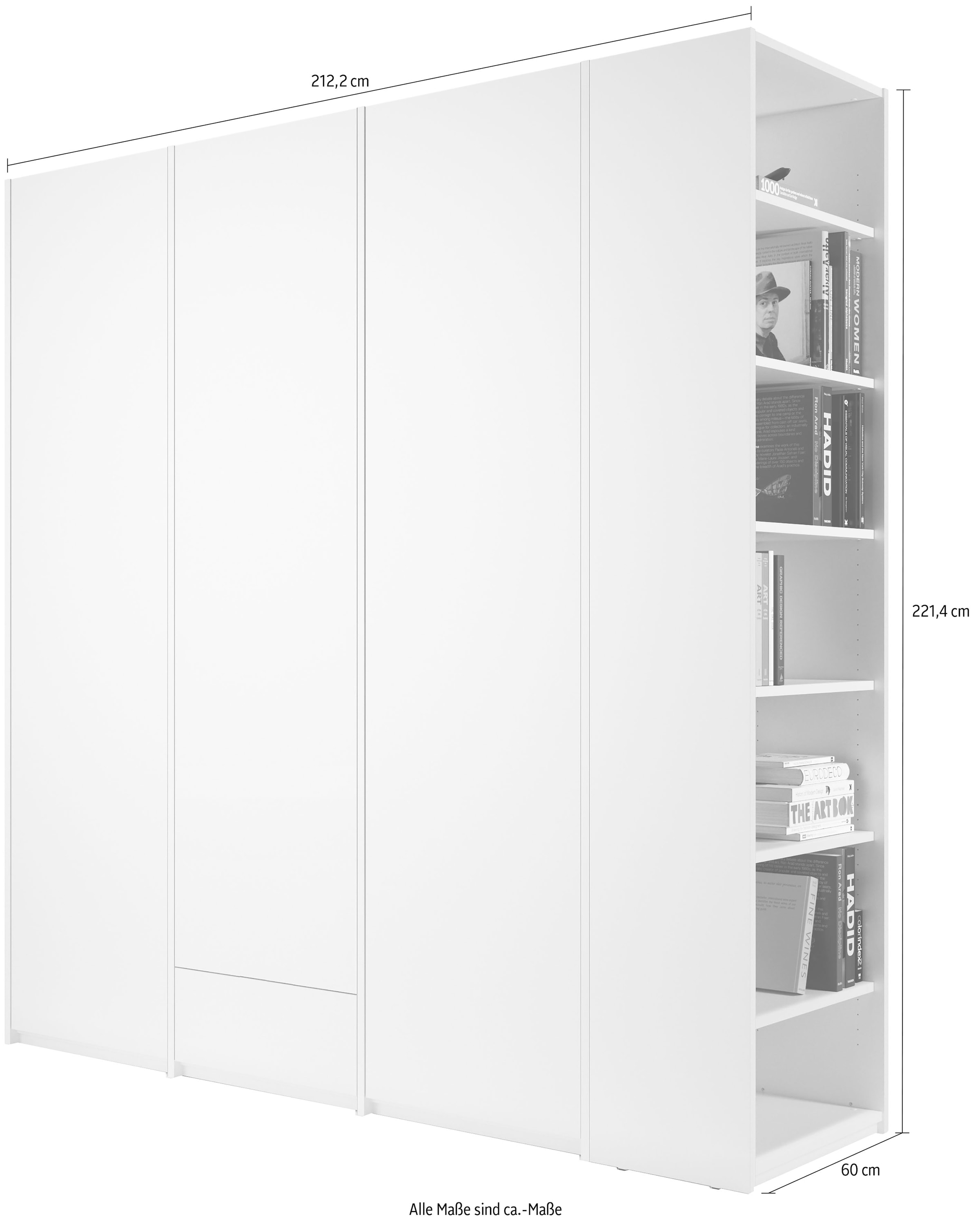 Müller SMALL LIVING Kleiderschrank »Modular Plus Variante 3«, geräumige Schublade, Anbauregal links oder rechts montierbar