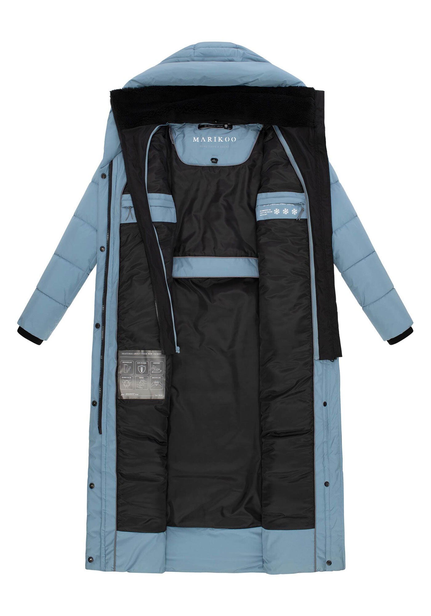 Marikoo Winterjacke »Pakoraa«, extra langer Winter Mantel mit abnehmbaren Innenteil