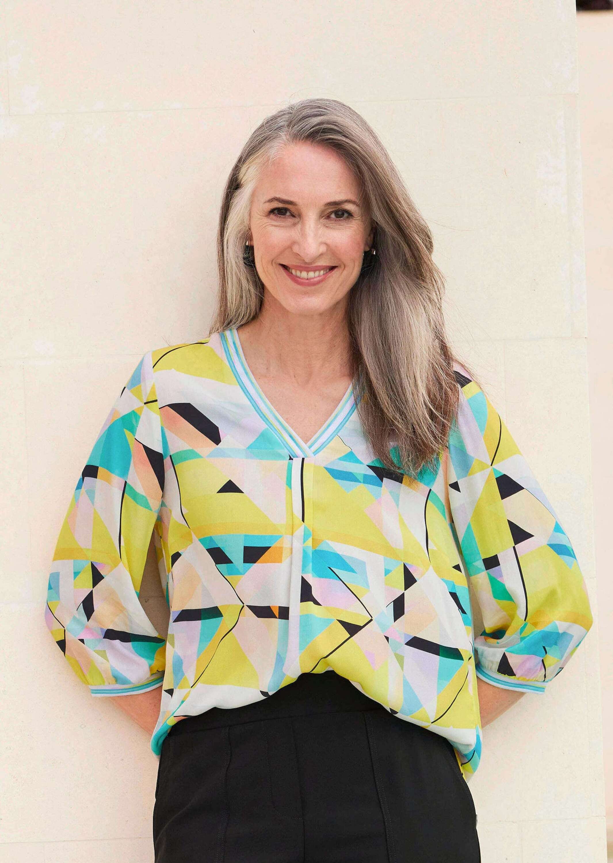 GOLDNER Tunika »Viskose-Tunika mit 3/4-Arm und multicolorem Druck«