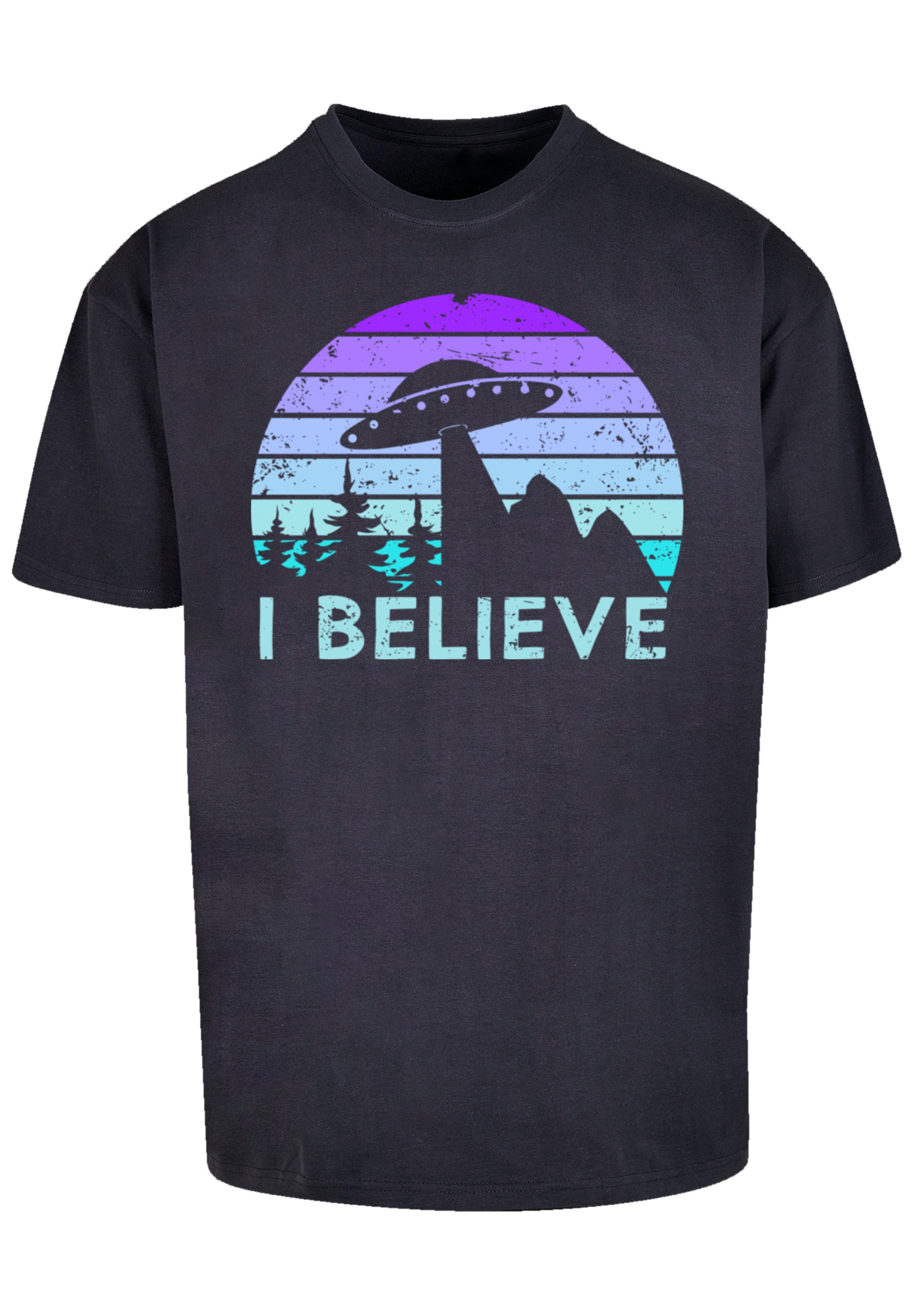 F4NT4STIC T-Shirt »I BELIEVE UFO Alien Raumschiff Retro«, Premium Qualität