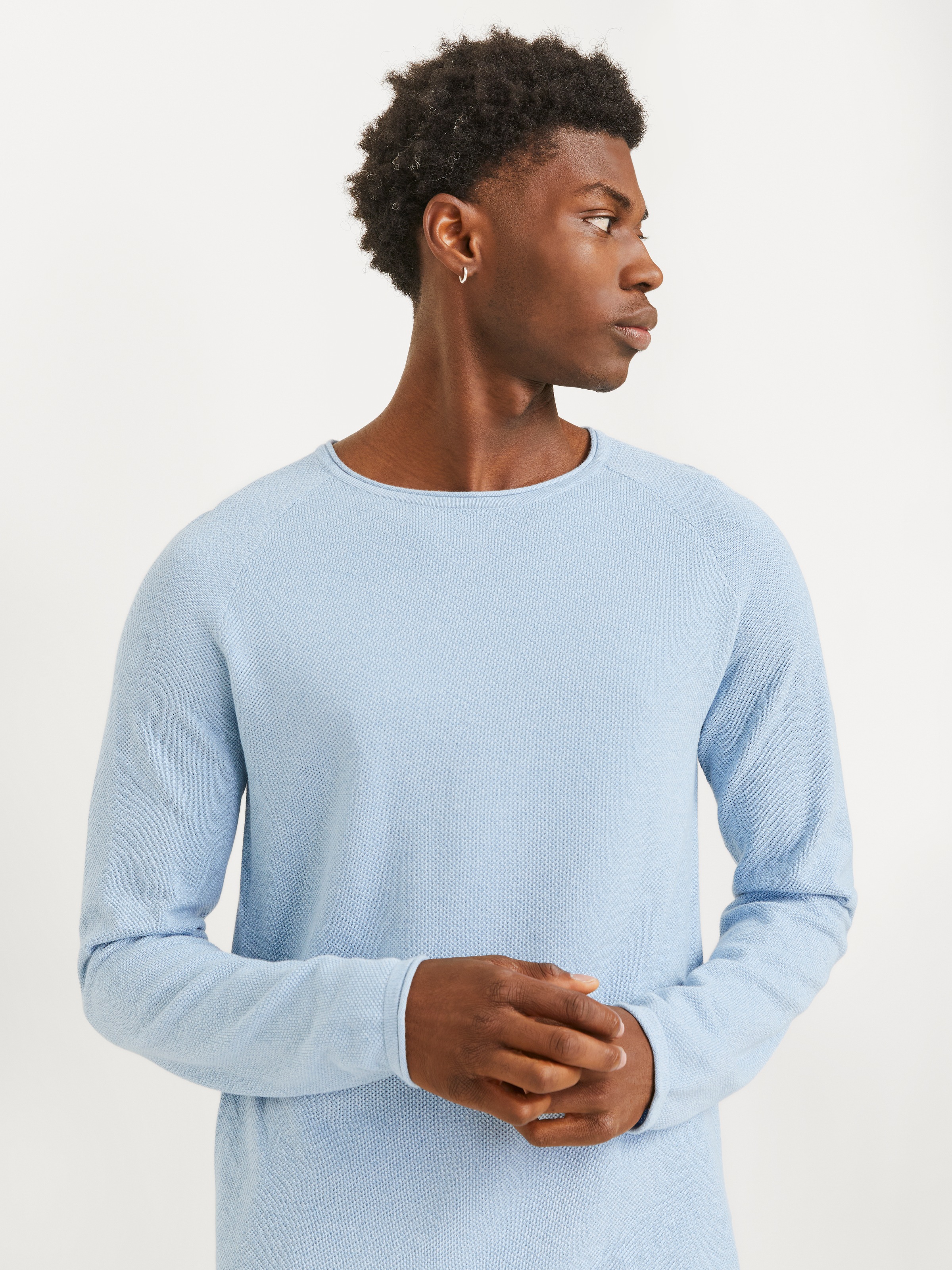 Jack & Jones Rundhalspullover "JJEHILL KNIT CREW NECK NOOS", aus Strukturst günstig online kaufen