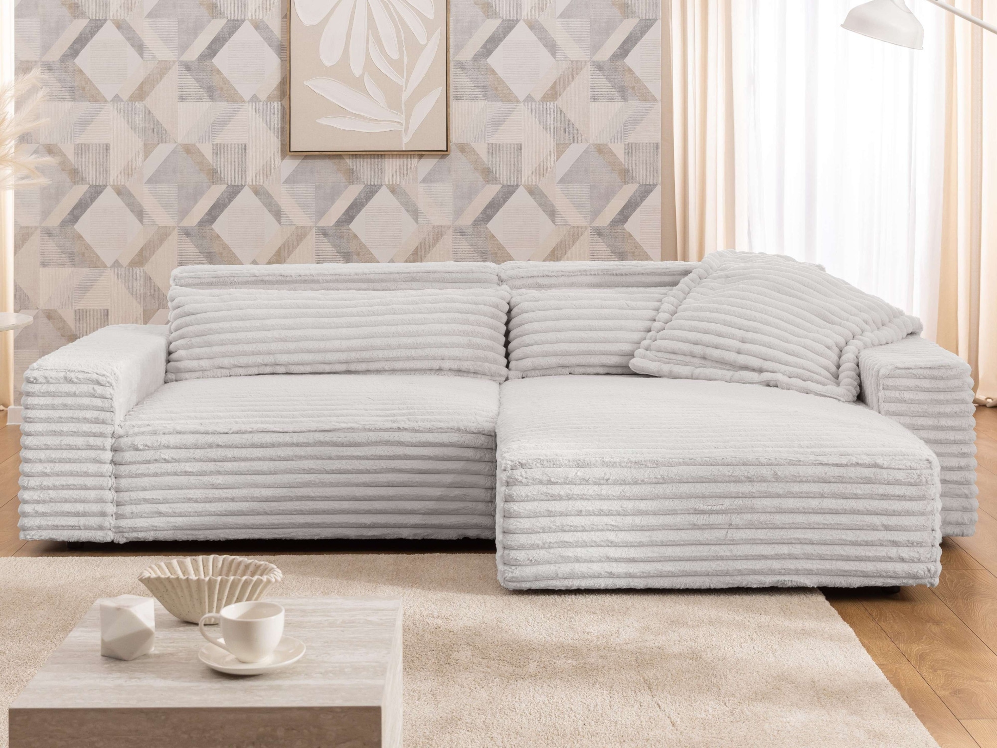 OTTO home Ecksofa "KINLEE Design-Sofa mit Recamiere rechts/links, Maße B/T/ günstig online kaufen