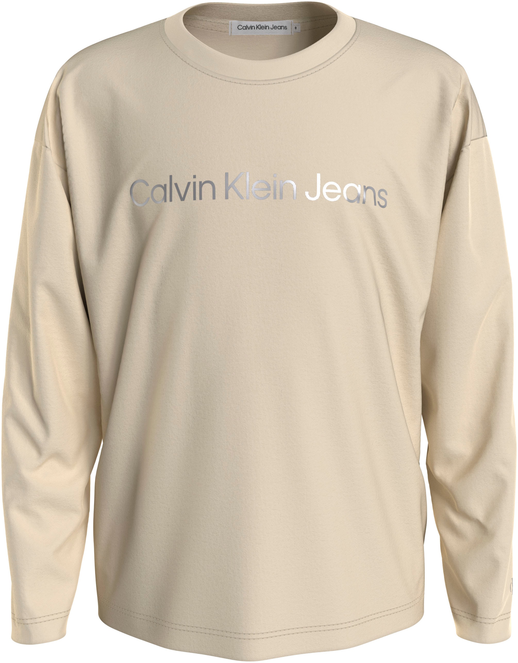 Calvin Klein glänzenden LS LOGO BAUR Logodruck mit T-SHIRT«, »INST. RELAXED Jeans | Langarmshirt