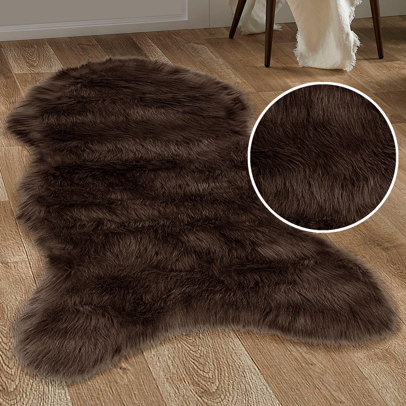 my home Hochflor-Teppich "Valeria Fellteppich kuschelig" fellförmig 60 mm H günstig online kaufen