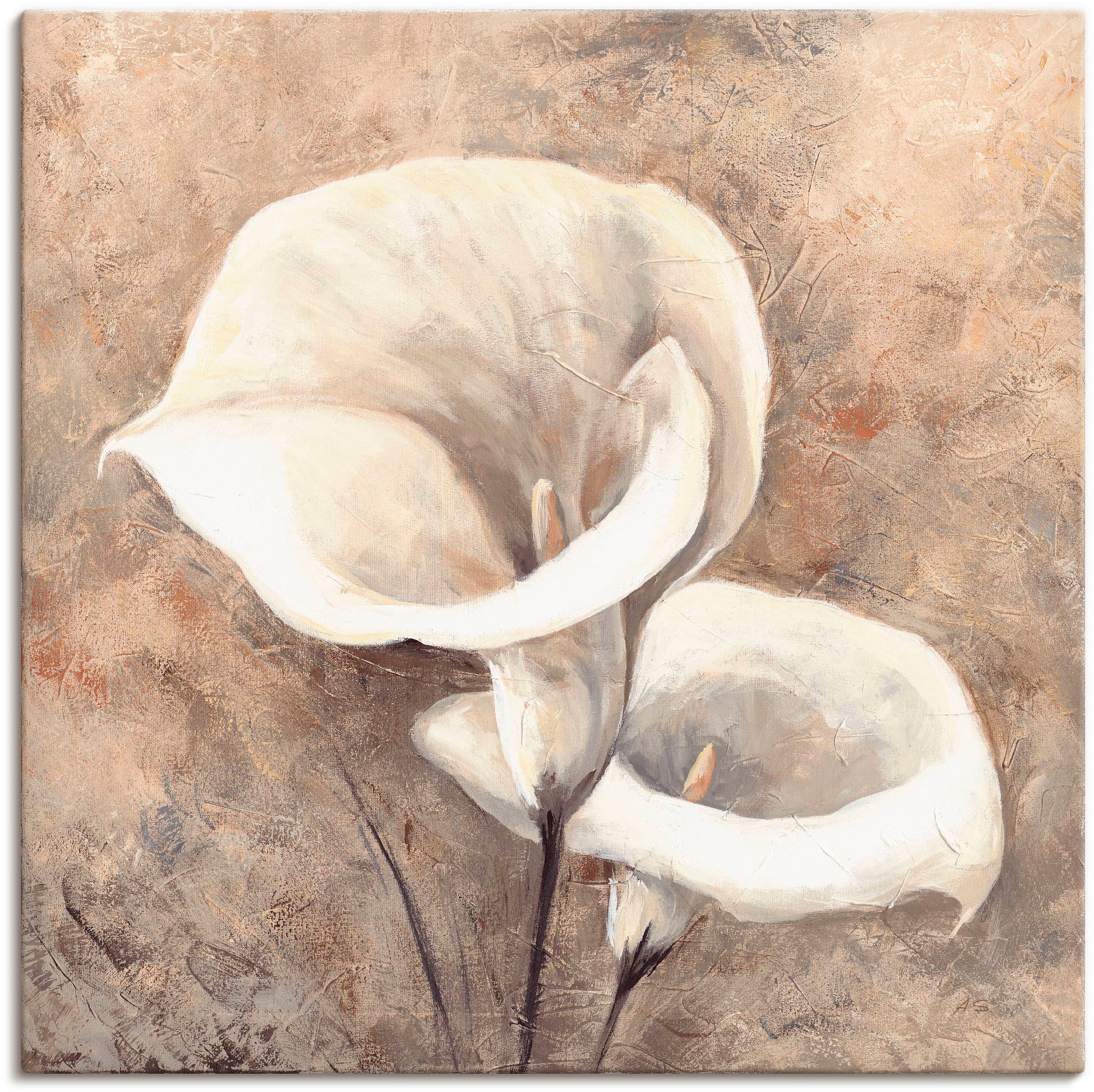 Artland "Klassische Callas" Blumen 1 Stk. tlg. auf Holzrahmen gespannt günstig online kaufen