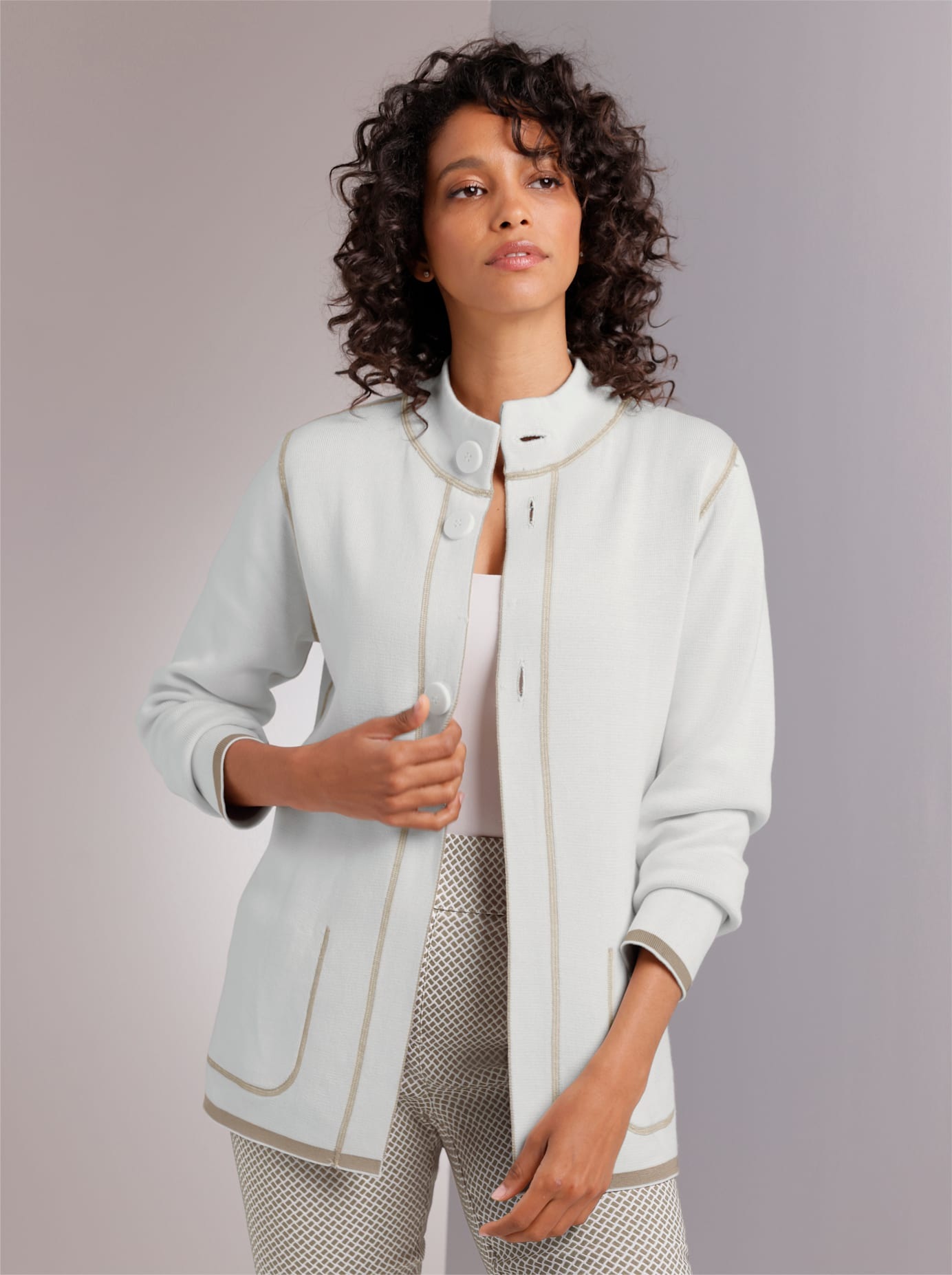 CREATION L PREMIUM Jacquardstrickjacke